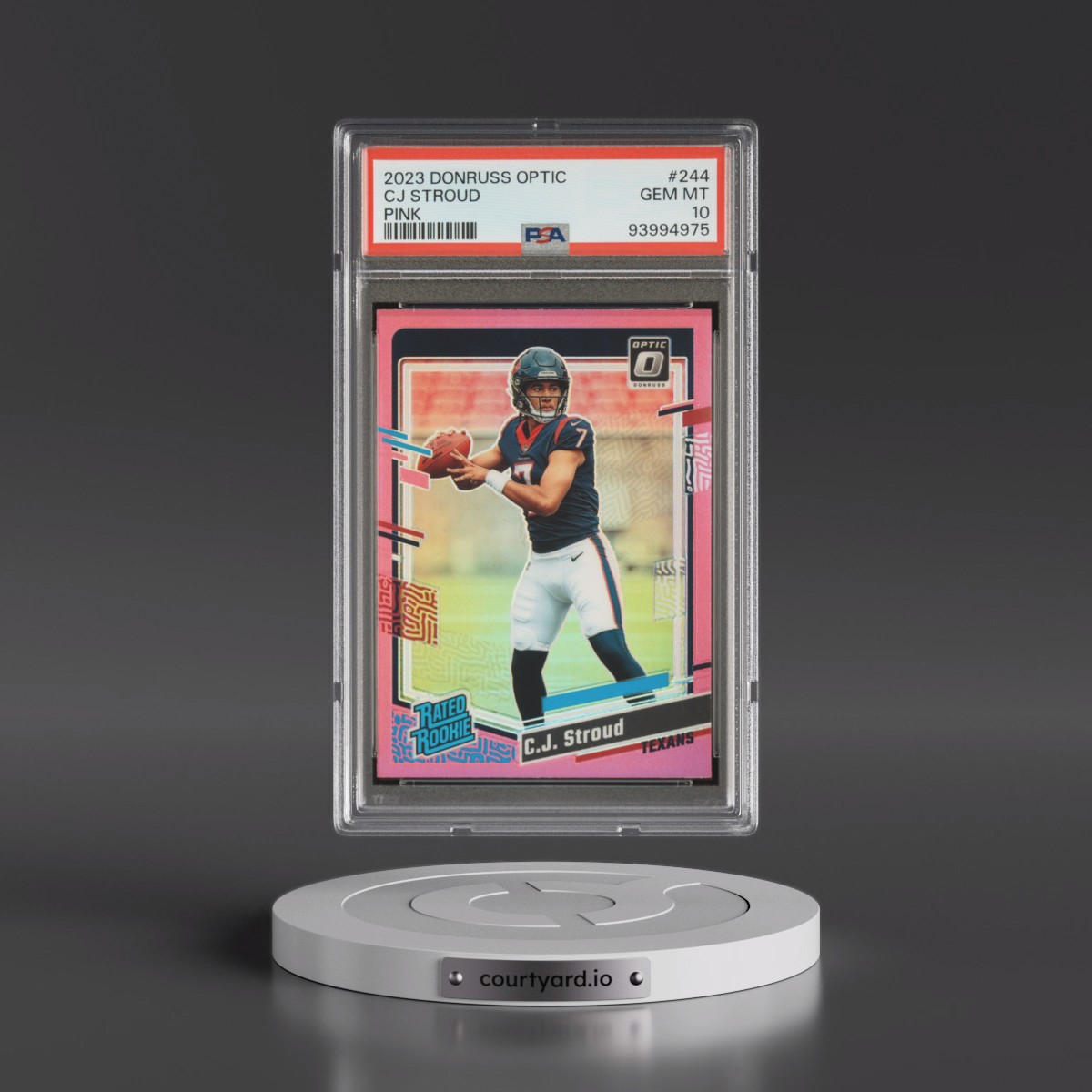 2023 Panini Donruss Optic #244 CJ Stroud - Pink (PSA 10 GEM MINT)