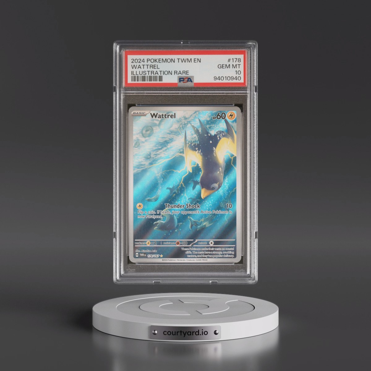2024 Pokémon Twm EN-Twilight Masquerade #178 Wattrel - Illustration Rare (PSA 10 GEM MINT)