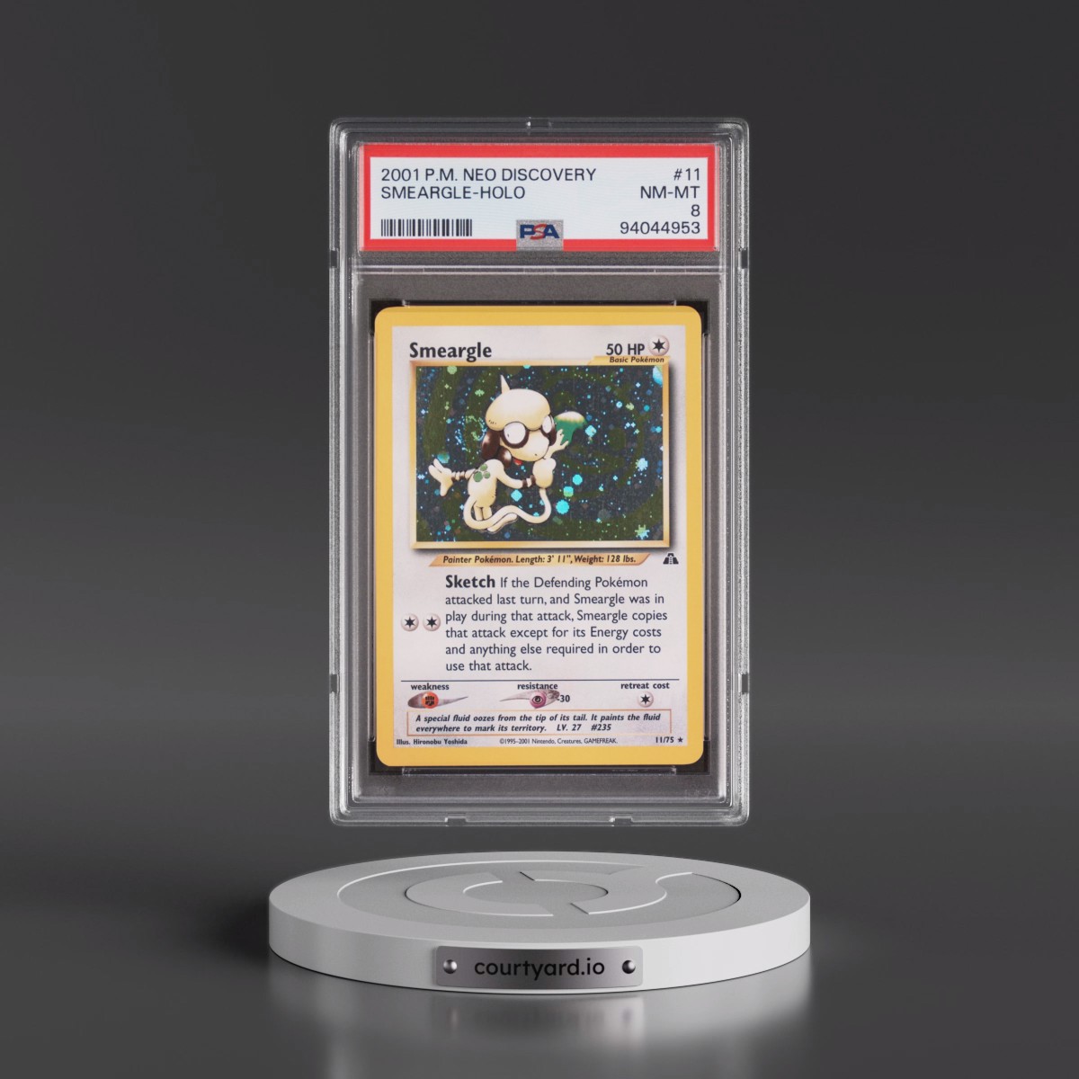 2001 Pokémon Neo Discovery #11 Smeargle - Holo (PSA 8 NM-MT)