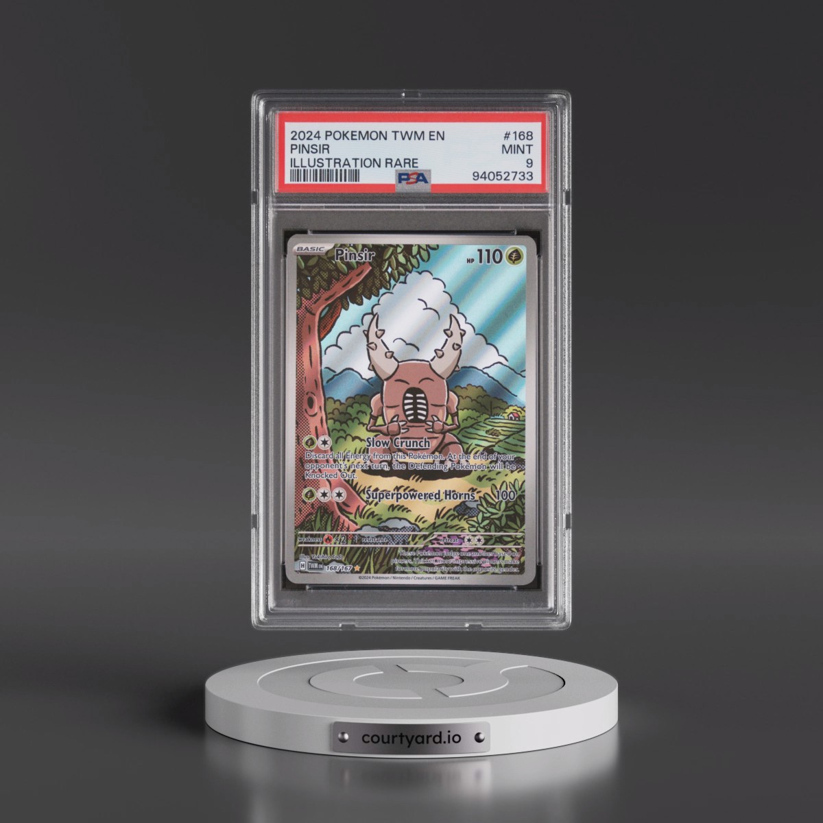 2024 Pokémon Twm EN-Twilight Masquerade #168 Pinsir - Illustration Rare (PSA 9 MINT)