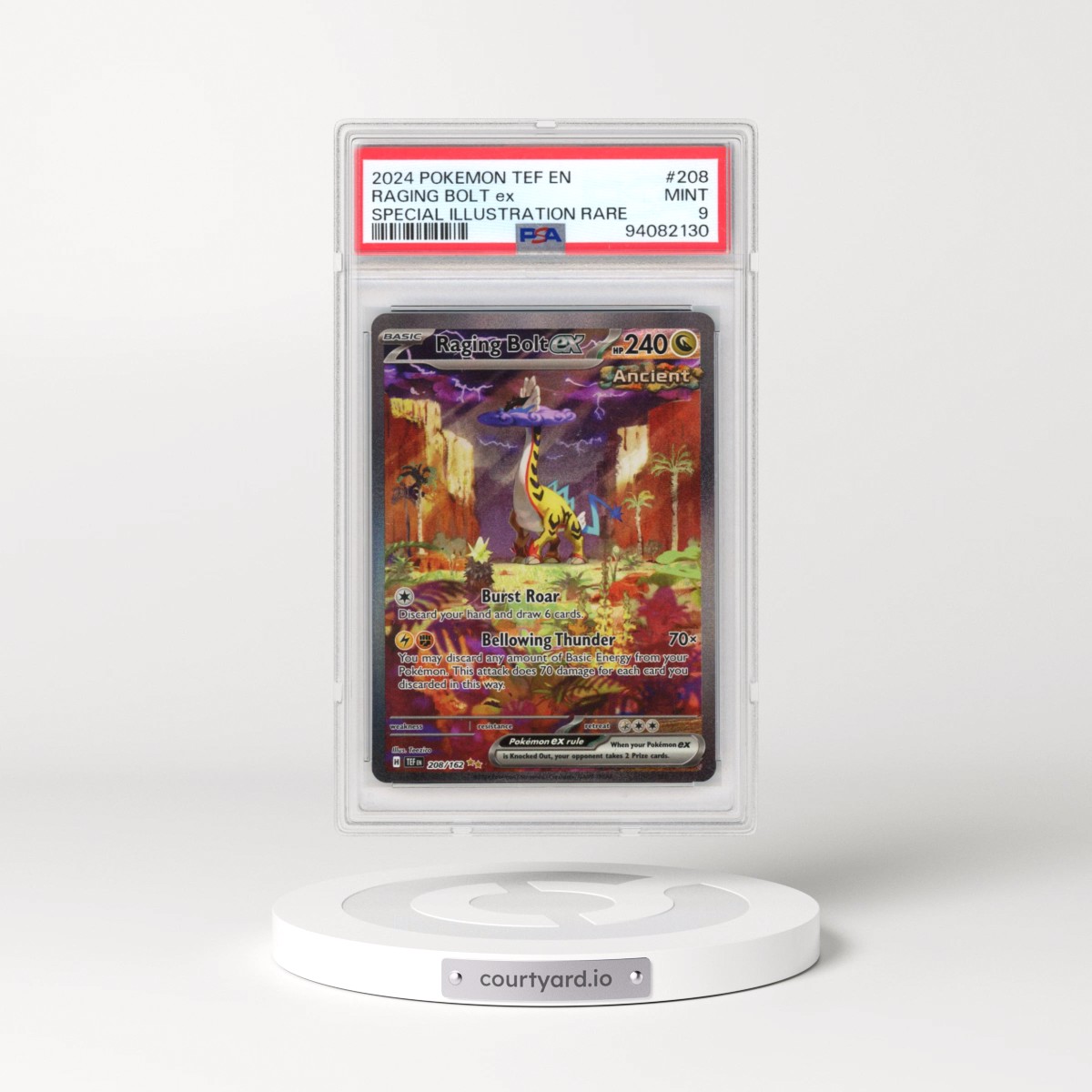 2024 Pokémon Tef EN-Temporal Forces #208 Raging Bolt EX - Holo Special Illustration Rare (PSA 9 MINT)