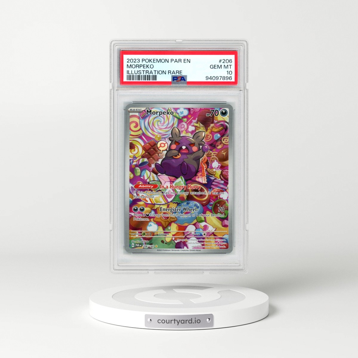 2023 Pokémon Par EN-Paradox Rift #206 Morpeko - Illustration Rare (PSA 10 GEM MINT)