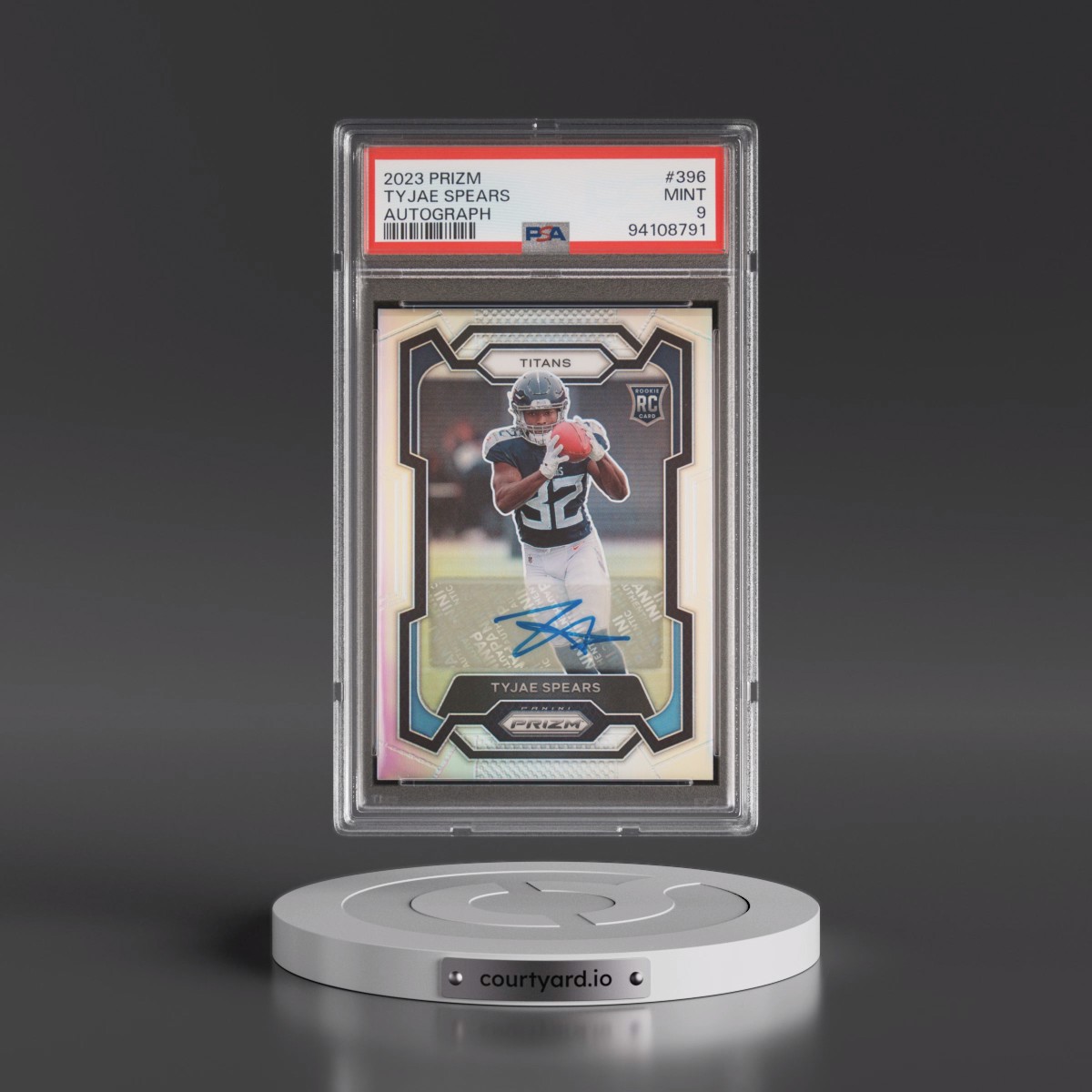 2023 Panini Prizm #396 Tyjae Spears - Autograph (PSA 9 MINT)