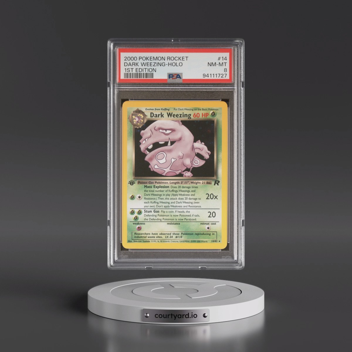 2000 Pokémon Rocket #14 Dark Weezing - 1st Edition Holo (PSA 8 NM-MT)