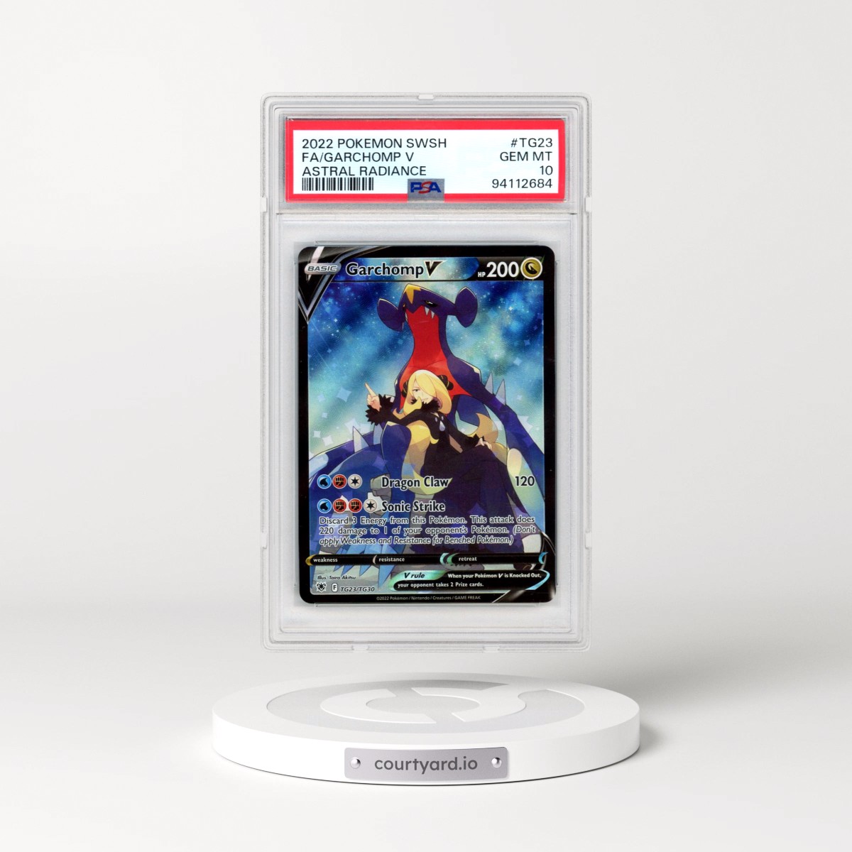 2022 Pokémon Sword & Shield Astral Radiance #TG23 Garchomp V - Holo Full Art (PSA 10 GEM MINT)