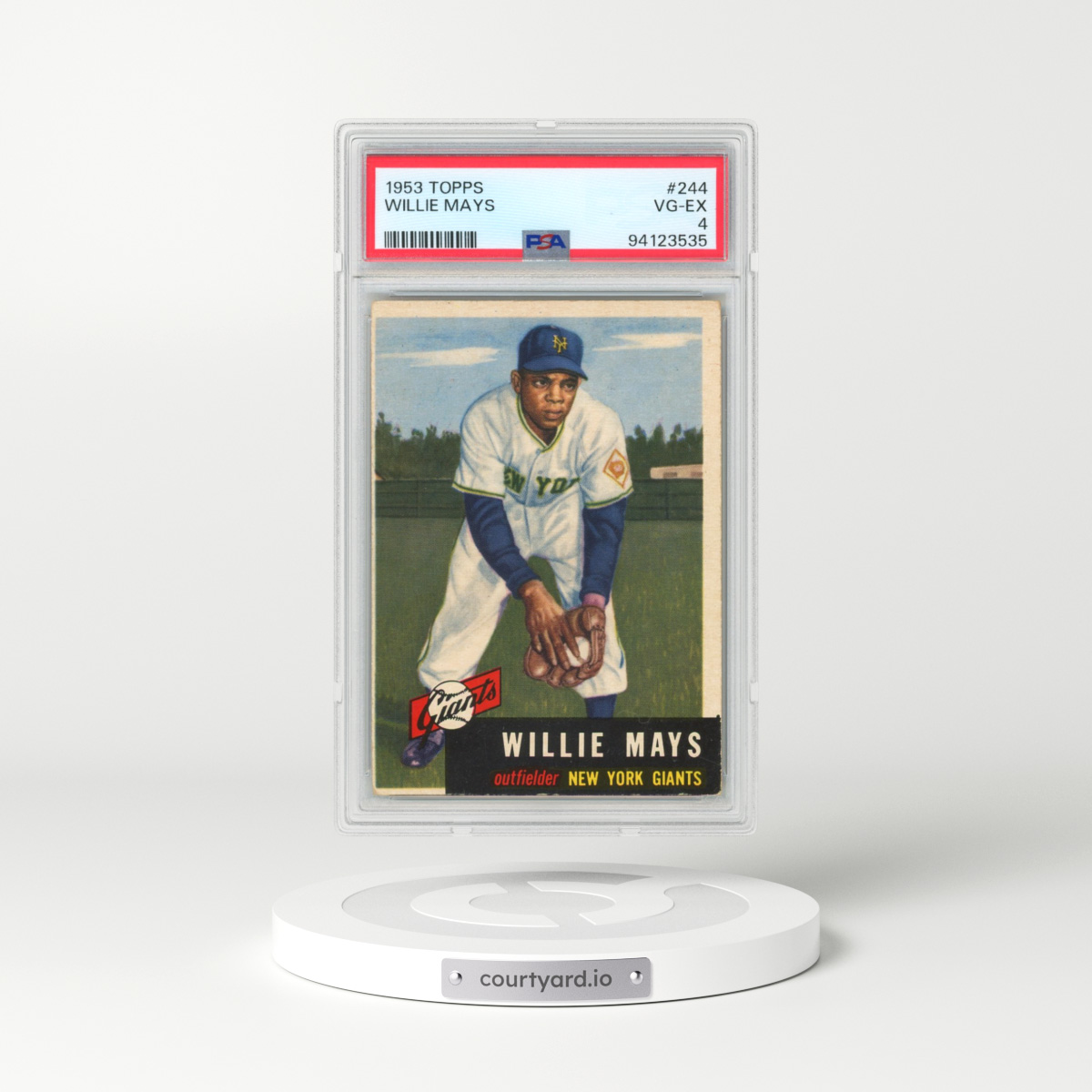 1953 Topps #244 Willie Mays (PSA 4 VG-EX)