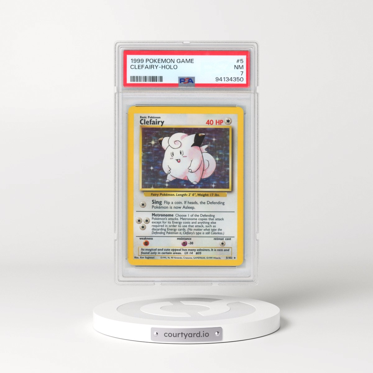 1999 Pokémon Game #5 Clefairy - Holo (PSA 7 NM)