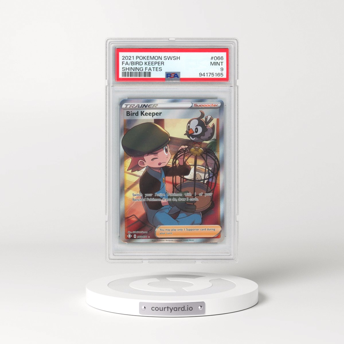 2021 Pokémon Sword & Shield Shining Fates #066 Bird Keeper - Full Art (PSA 9 MINT)