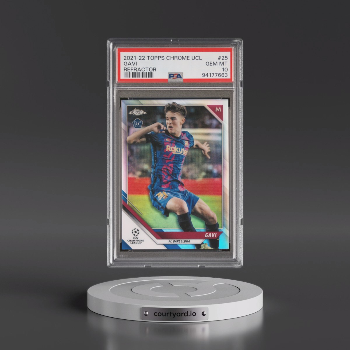 2021 Topps Chrome UEFA Champions League #25 Gavi - Refractor (PSA 10 GEM MINT)