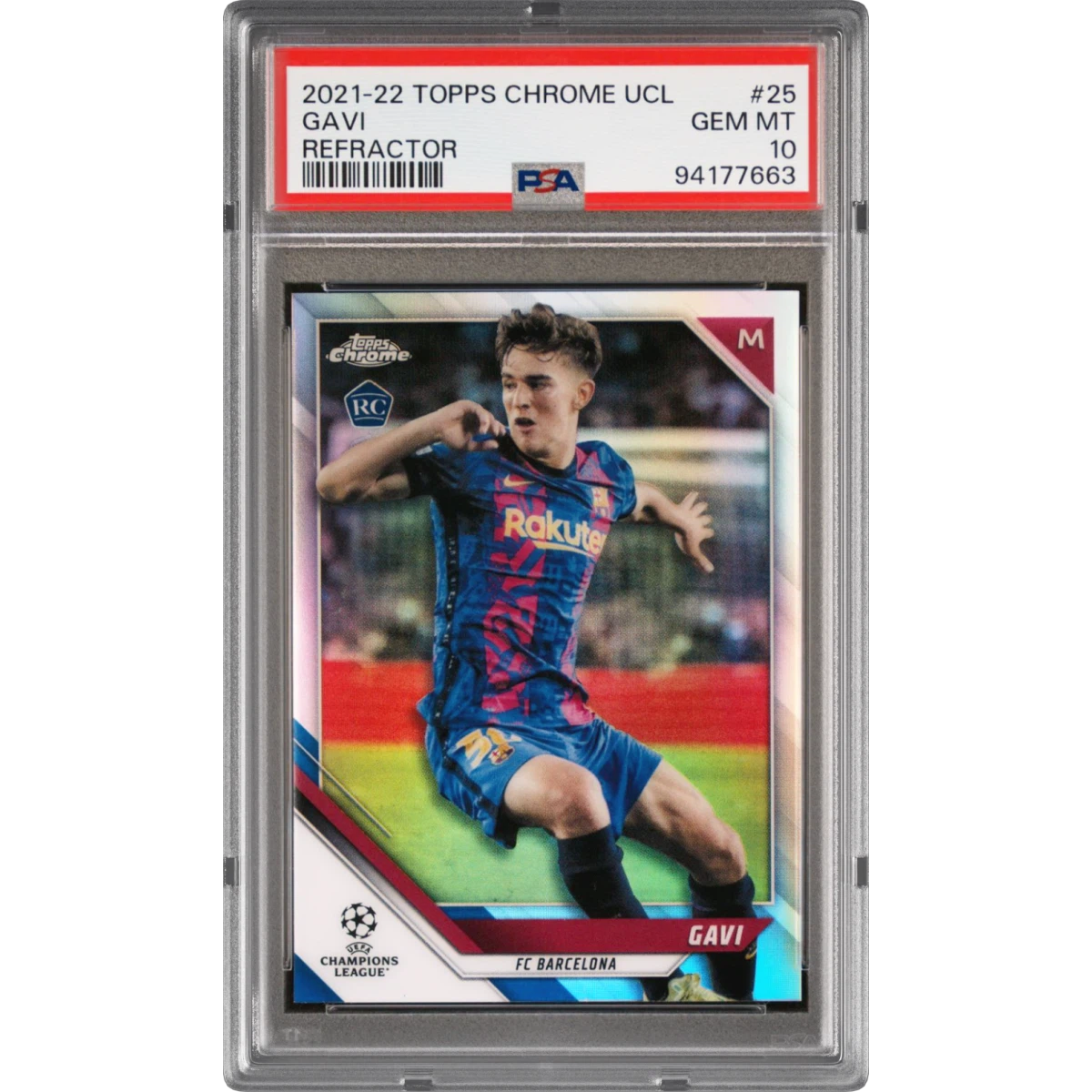 2021 Topps Chrome UEFA Champions League #25 Gavi - Refractor (PSA 10 GEM MINT)