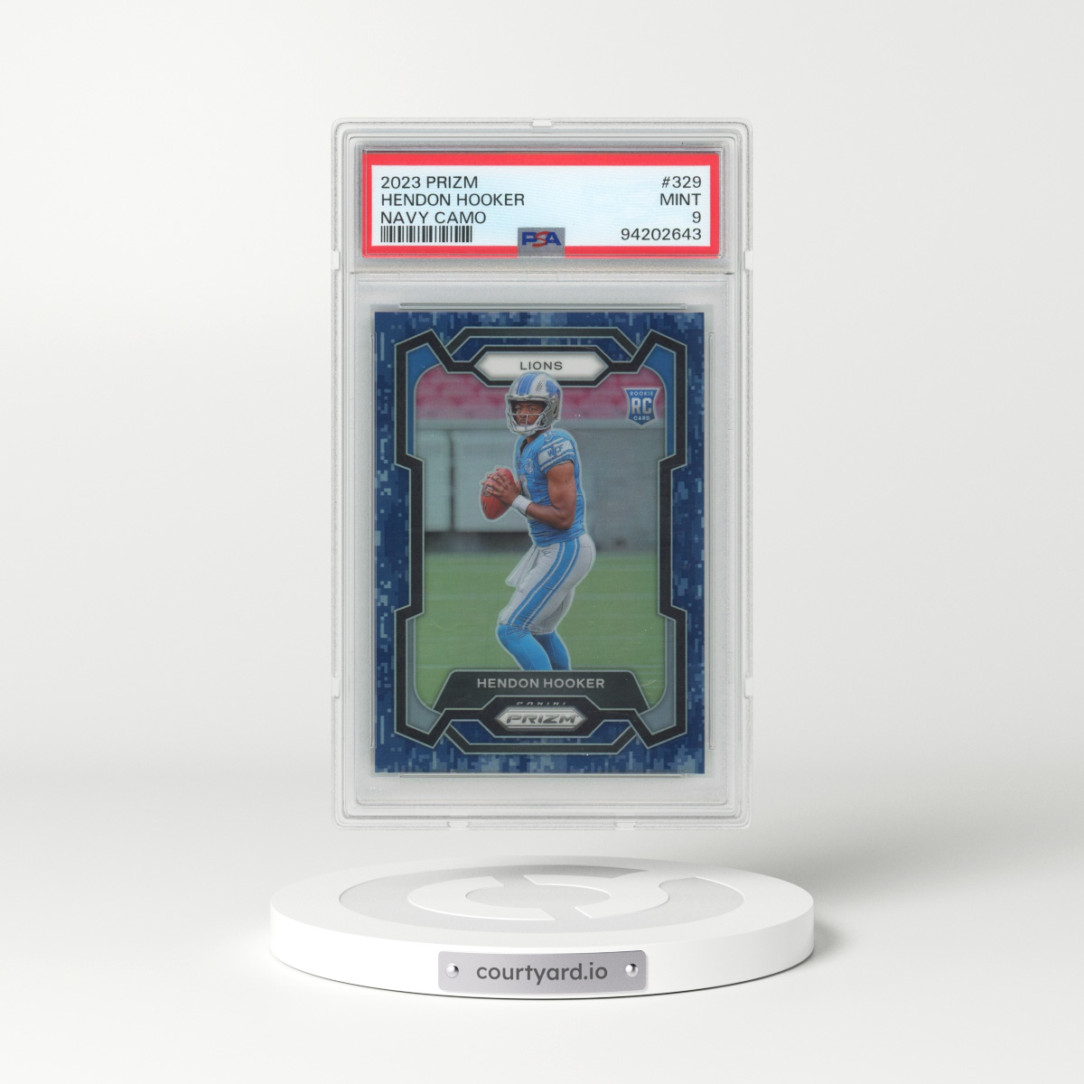 2023 Panini Prizm #329 Hendon Hooker - Navy Camo (PSA 9 MINT)