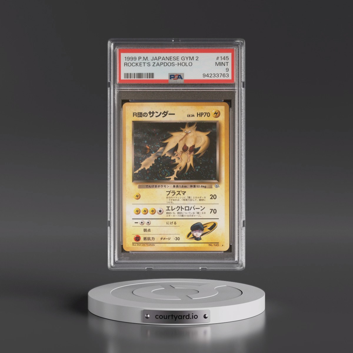 1999 Pokémon Gym 2 #145 Rocket's Zapdos - Holo (PSA 9 MINT)