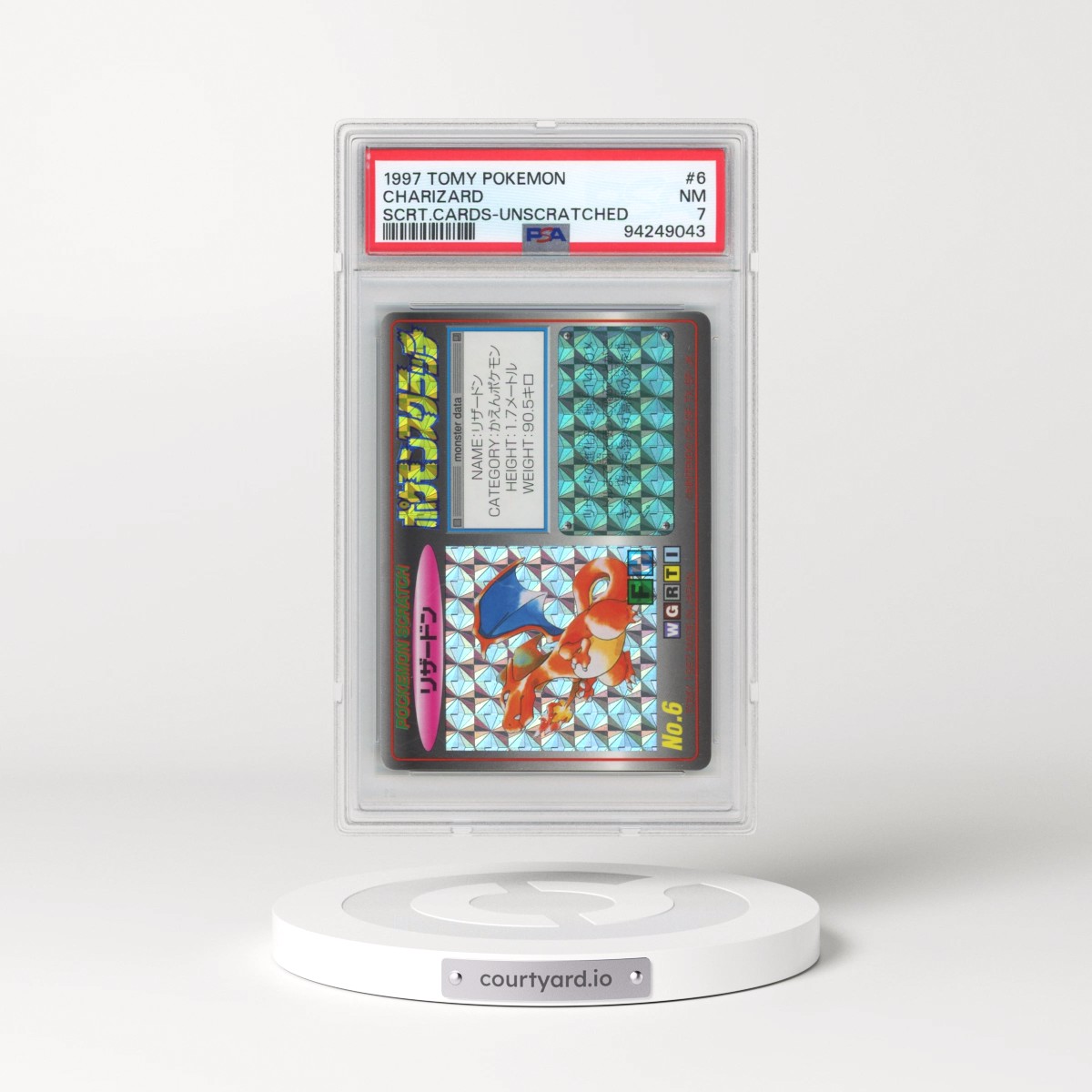 1997 Tomy Pokémon Scratch Cards #6 Charizard - Unscratched (PSA 7 NM)