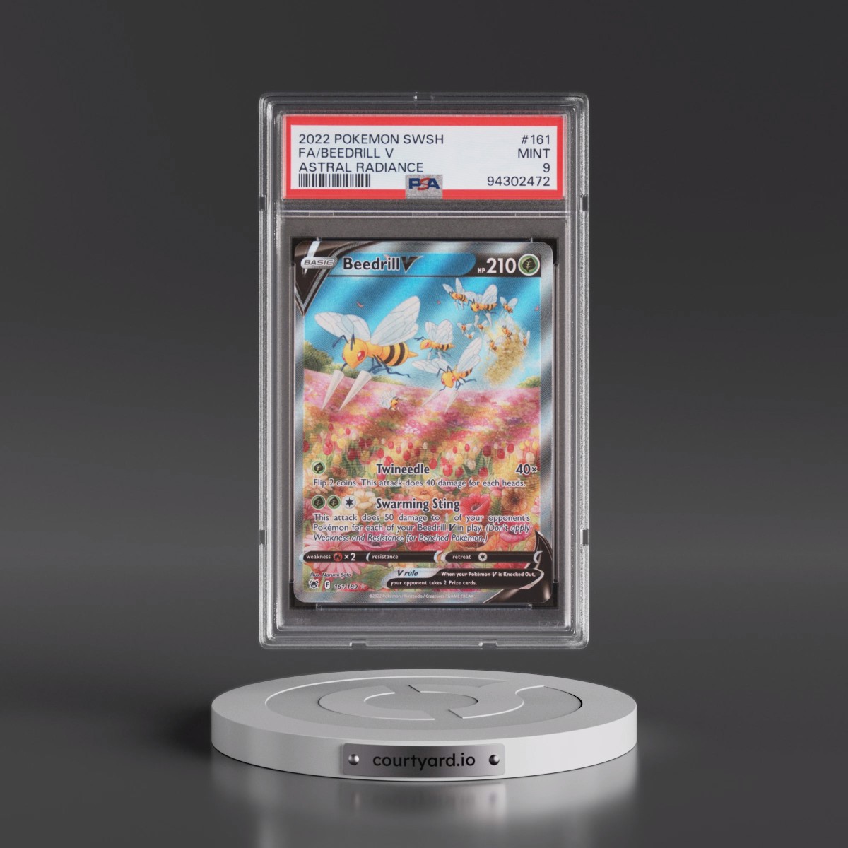2022 Pokémon Sword & Shield Astral Radiance #161 Beedrill V - Holo Full Art (PSA 9 MINT)