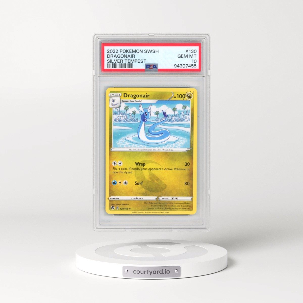 2022 Pokémon Sword & Shield Silver Tempest #130 Dragonair (PSA 10 GEM MINT)