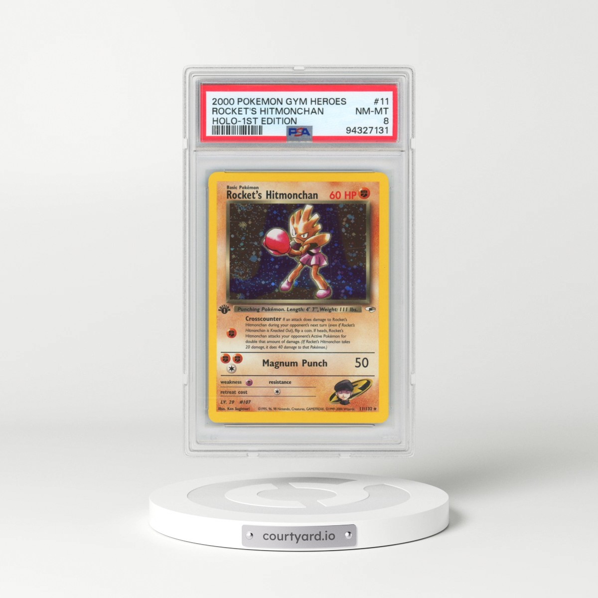 2000 Pokémon Gym Heroes #11 Rocket's Hitmonchan - 1st Edition Holo (PSA 8 NM-MT)