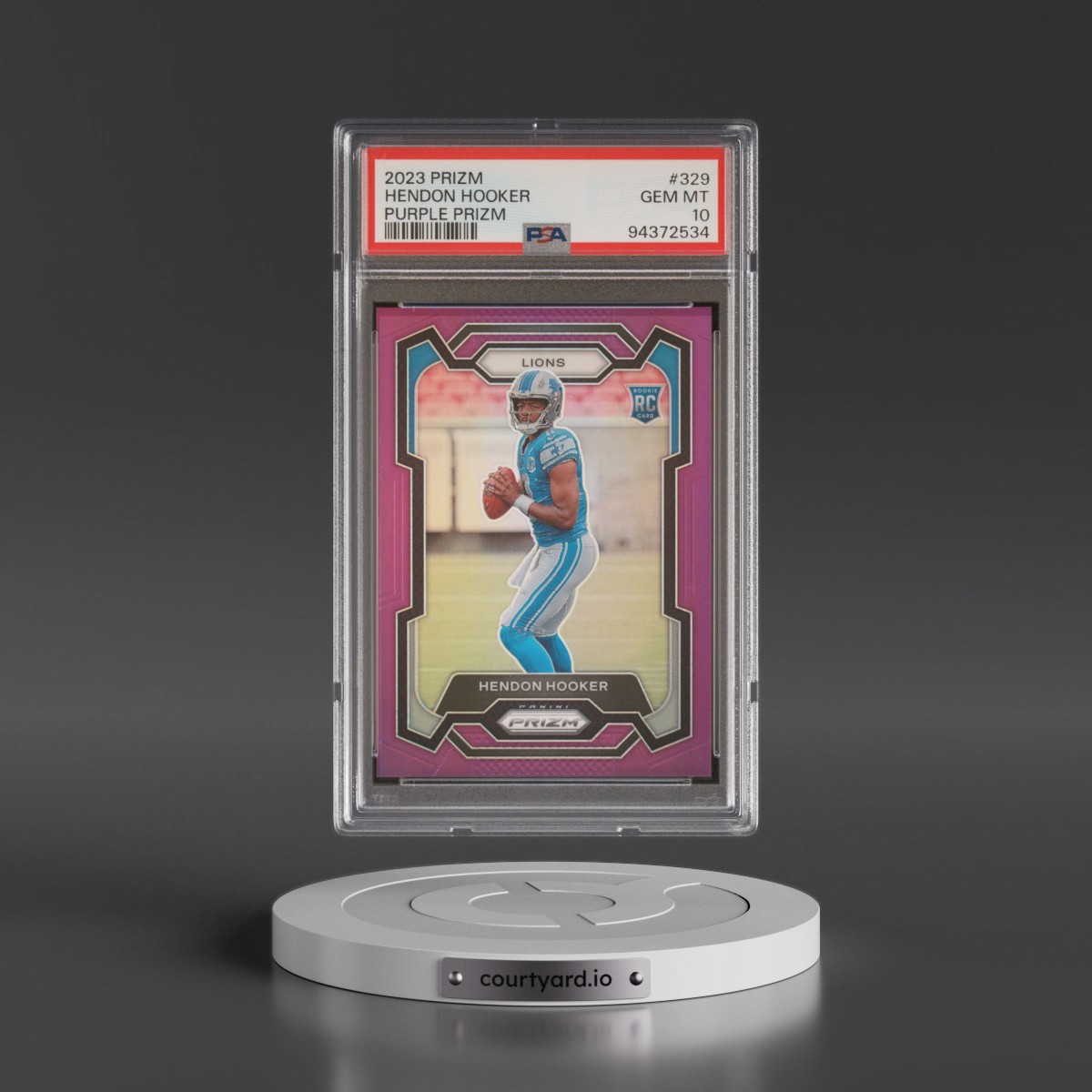 2023 Panini Prizm #329 Hendon Hooker - Purple Prizm (PSA 10 GEM MINT)
