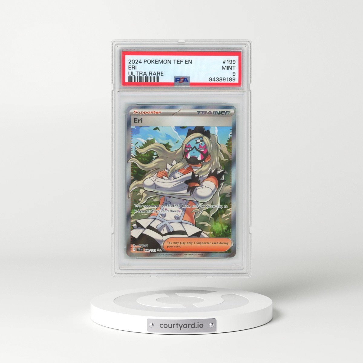 2024 Pokémon Tef EN-Temporal Forces #199 Eri - Ultra Rare (PSA 9 MINT)