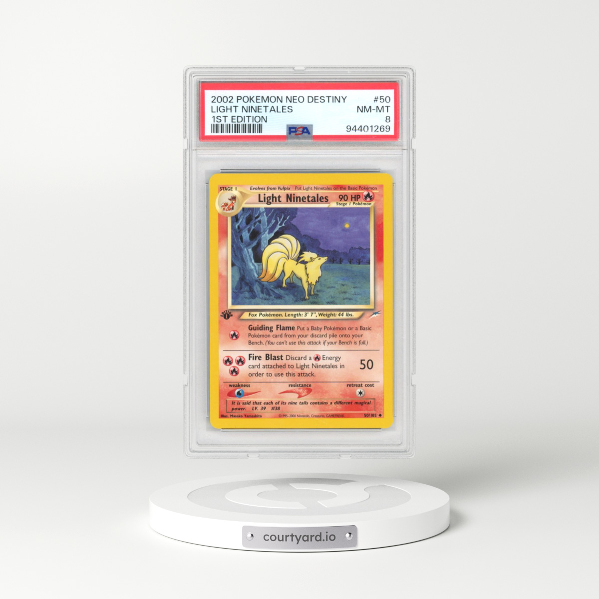2002 Neo Destiny #50 Light Ninetales - 1st Edition 1st Edition (PSA 8 NM-MT)