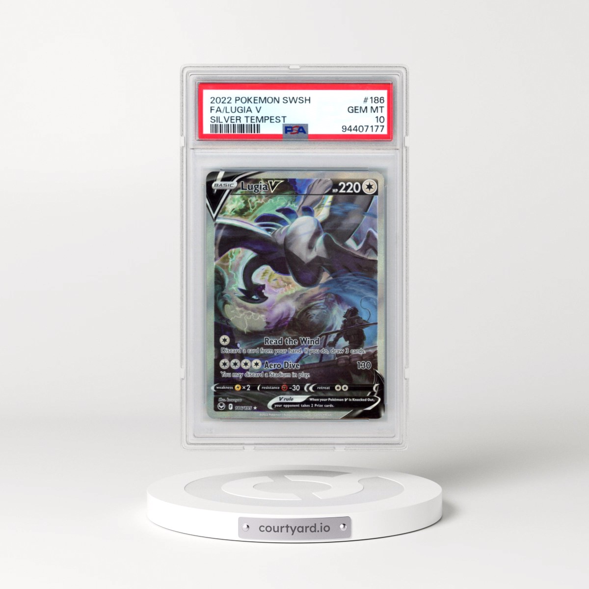 2022 Pokémon Sword & Shield Silver Tempest #186 Lugia V - Holo Full Art (PSA 10 GEM MINT)