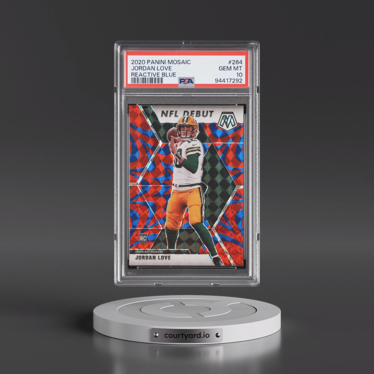 2020 Panini Mosaic #264 Jordan Love - Reactive Blue (PSA 10 GEM MINT)