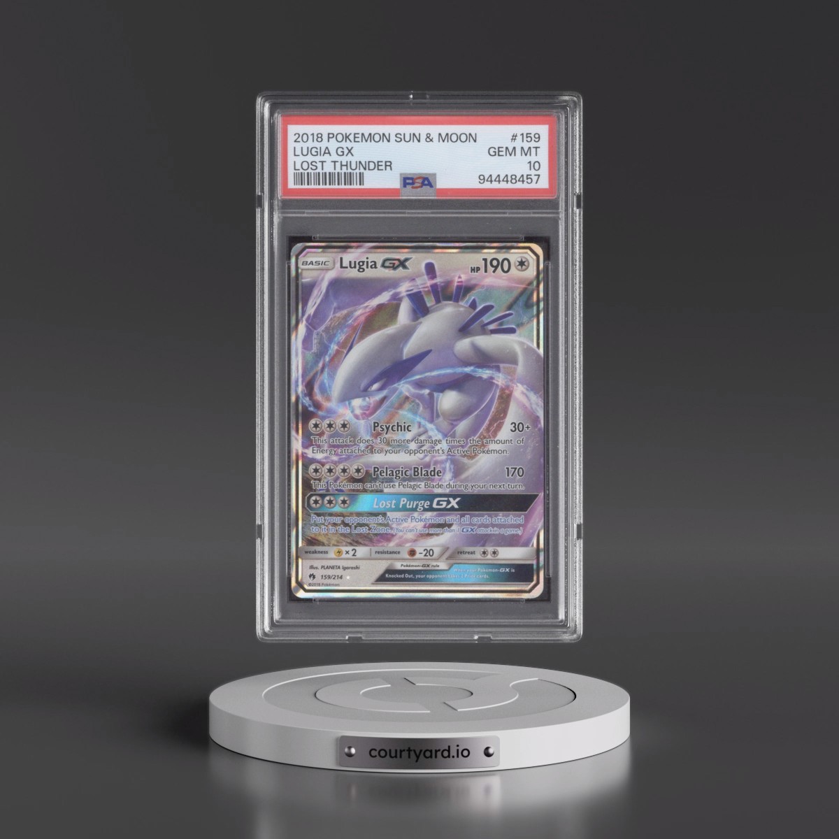 2018 Pokémon Sun & Moon Lost Thunder #159 Lugia GX - Holo (PSA 10 GEM MINT)