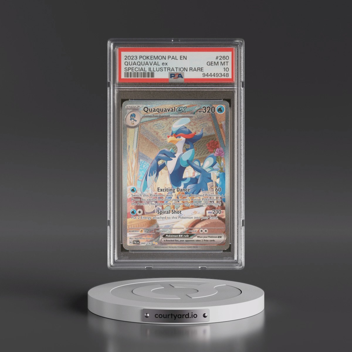 2023 Pokémon Pal EN-Paldea Evolved #260 Quaquaval EX - Holo Special Illustration Rare (PSA 10 GEM MINT)