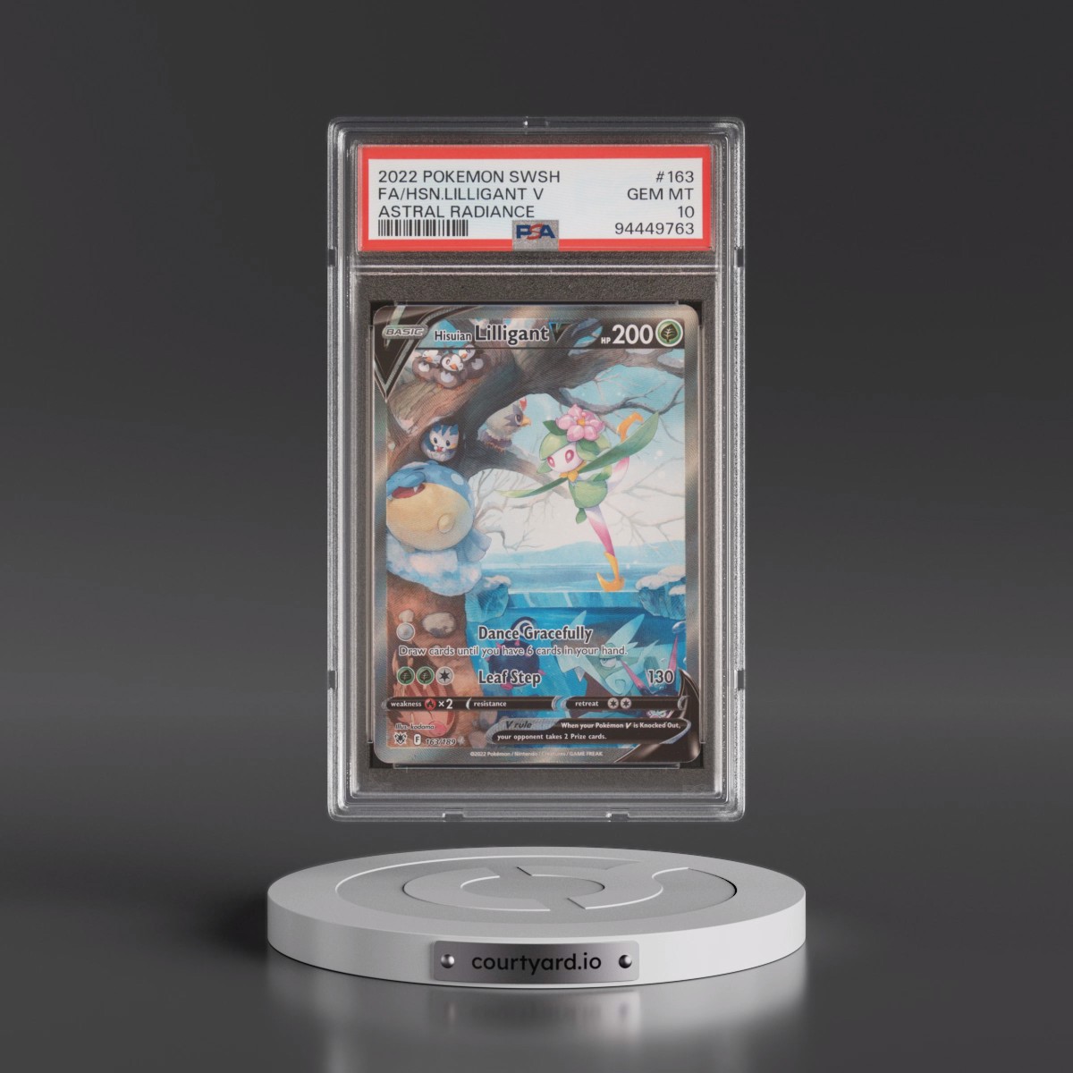 2022 Pokémon Sword & Shield Astral Radiance #163 Hisuian Lilligant V - Holo Full Art (PSA 10 GEM MINT)