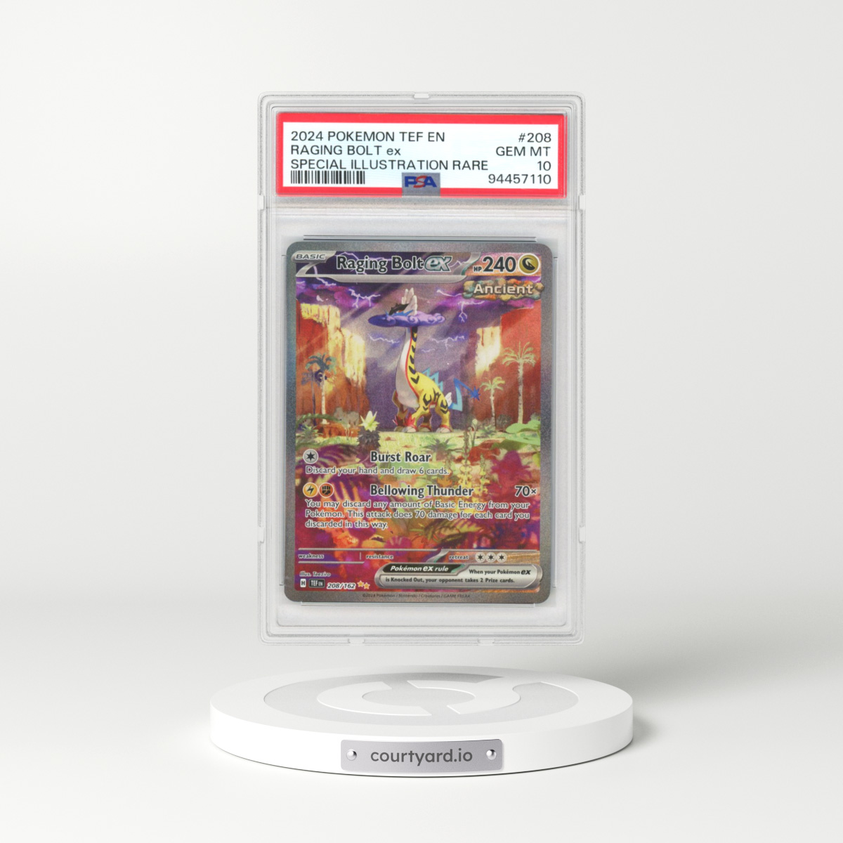 2023 Temporal Forces - TEF EN #208 Raging Bolt ex - Special Illustration Rare (PSA 10 GEM MINT)