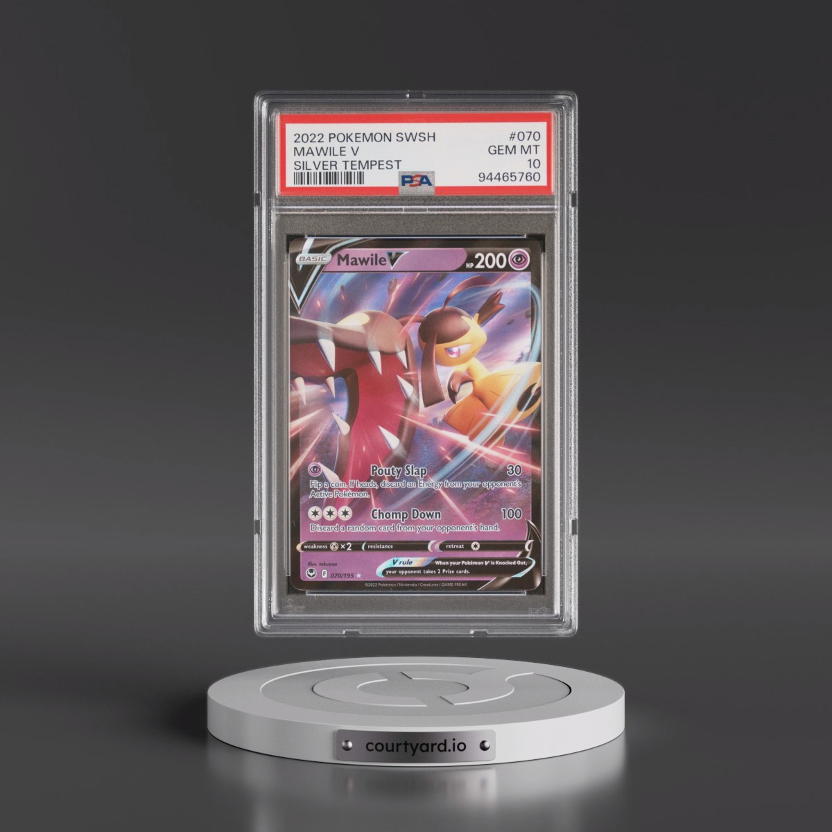 2022 Pokémon Sword & Shield Silver Tempest #070 Mawile V - Holo (PSA 10 GEM MINT)