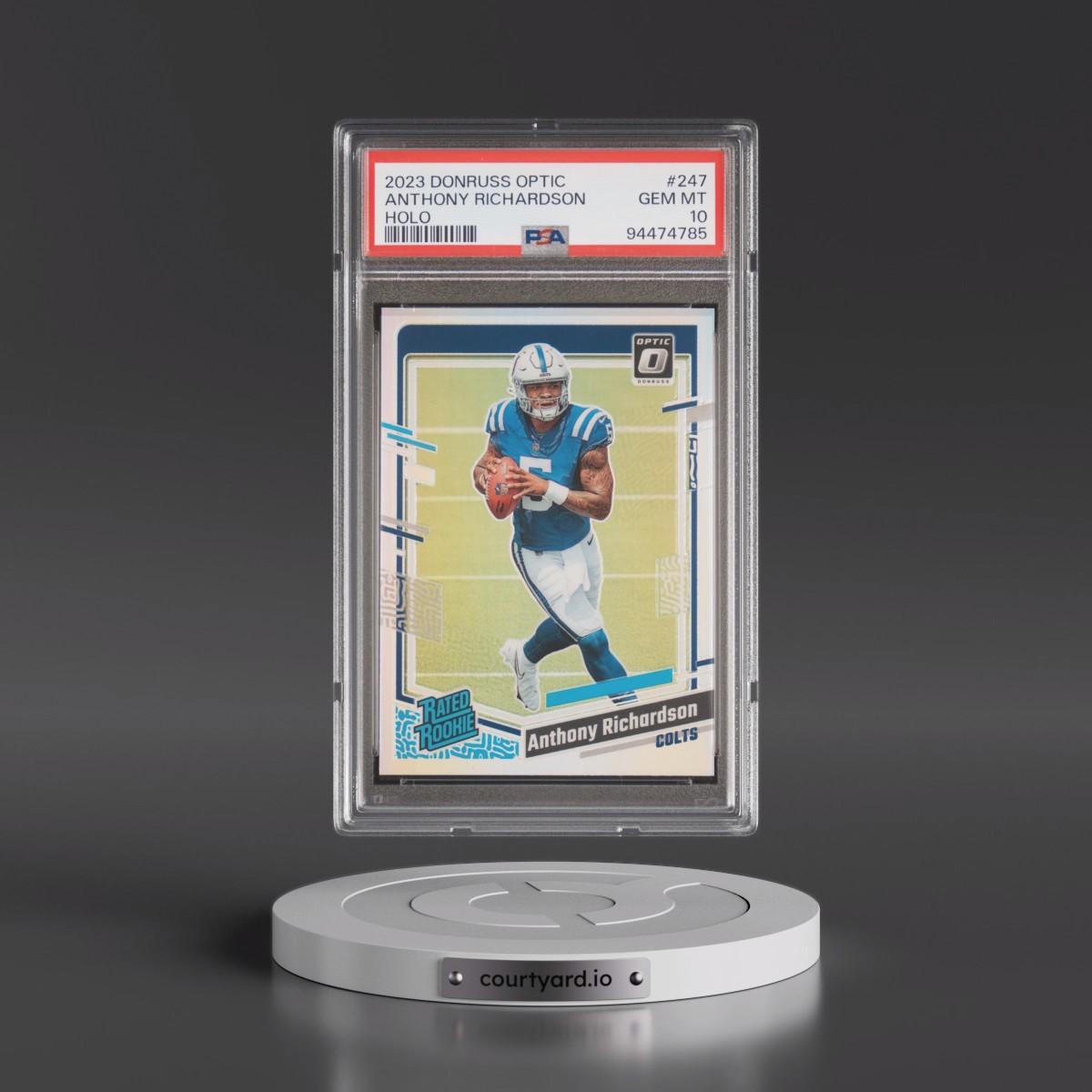 2023 Panini Donruss Optic #247 Anthony Richardson - Holo (PSA 10 GEM MINT)