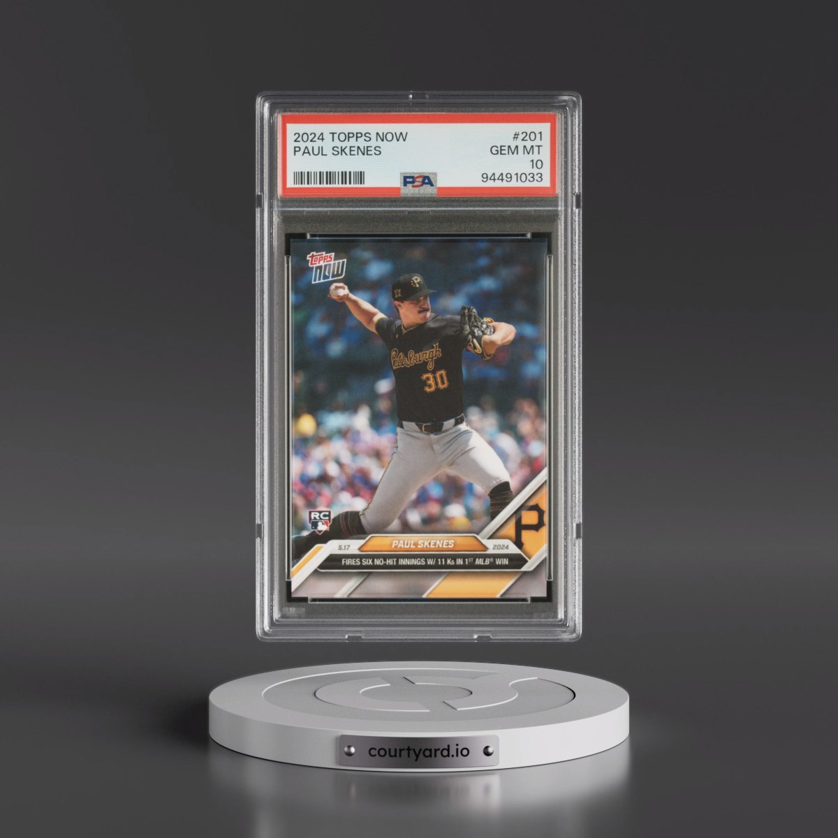 2024 Topps Now #201 Paul Skenes (PSA 10 GEM MINT)