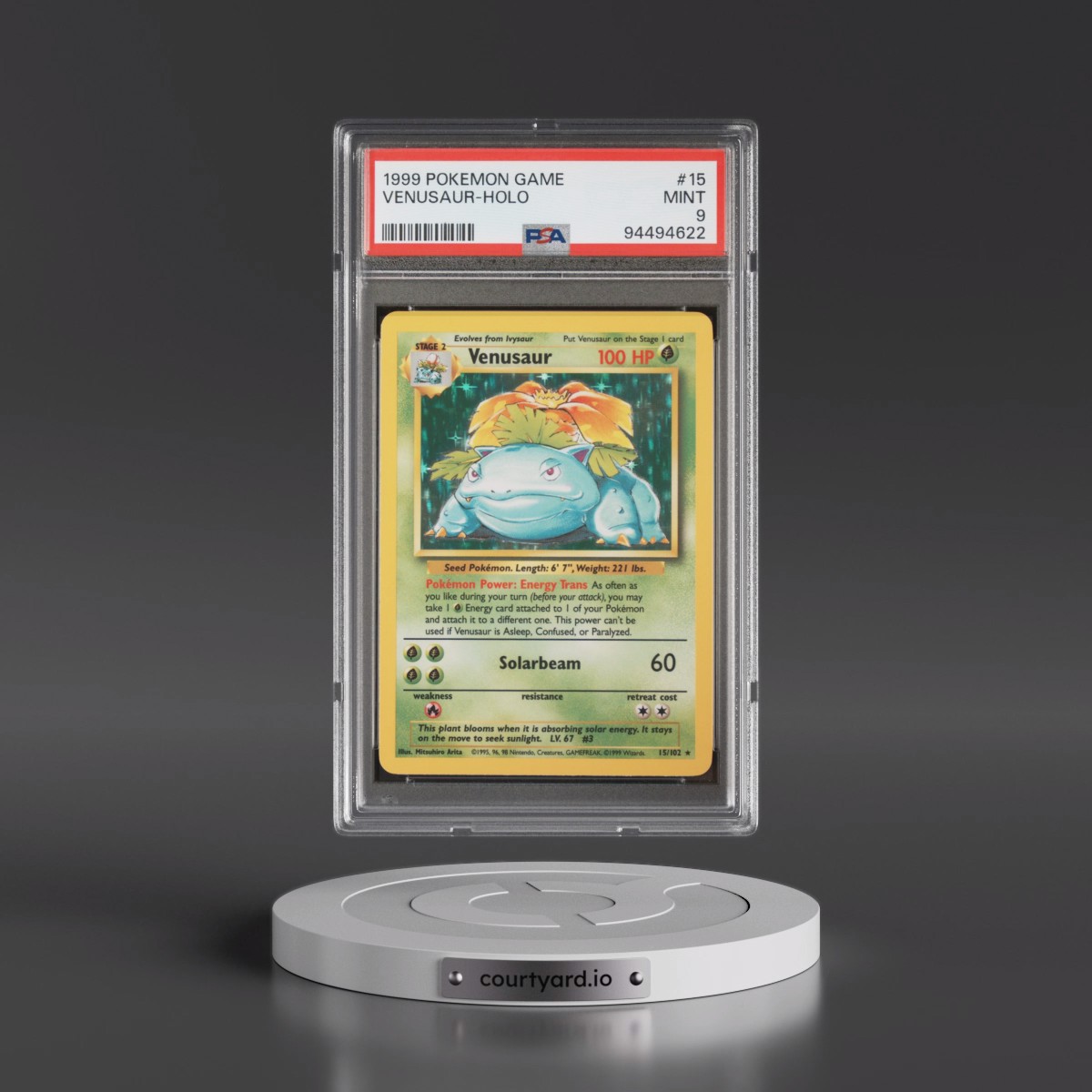 1999 Pokémon Game #15 Venusaur - Holo (PSA 9 MINT)