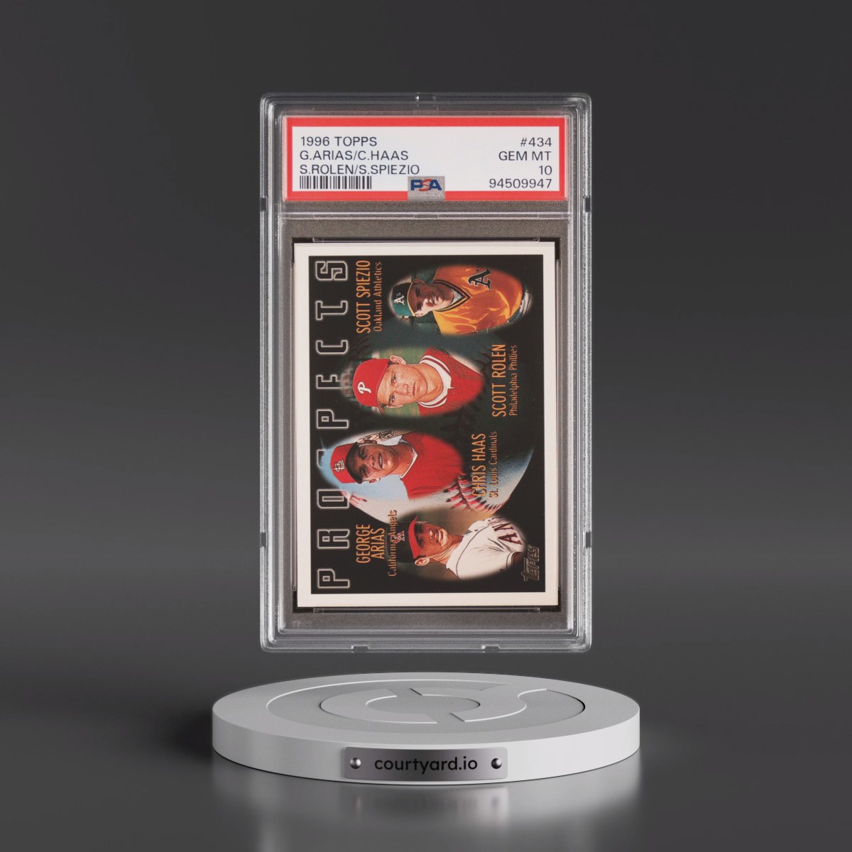 1996 Topps #434 C.Haas/G.Arias/S.Rolen/S.Spiezio (PSA 10 GEM MINT)