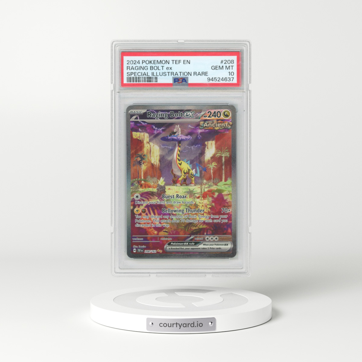 2023 Temporal Forces - TEF EN #208 Raging Bolt ex - Special Illustration Rare (PSA 10 GEM MINT)