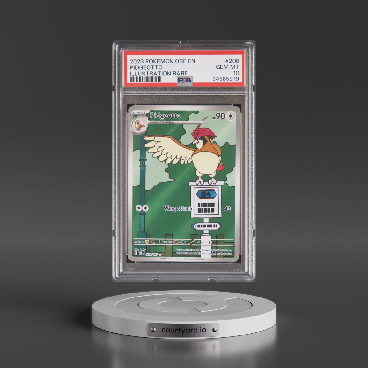 2023 Pokémon Obf EN-Obsidian Flames Pidgeotto - Illustration Rare #208 PSA 10