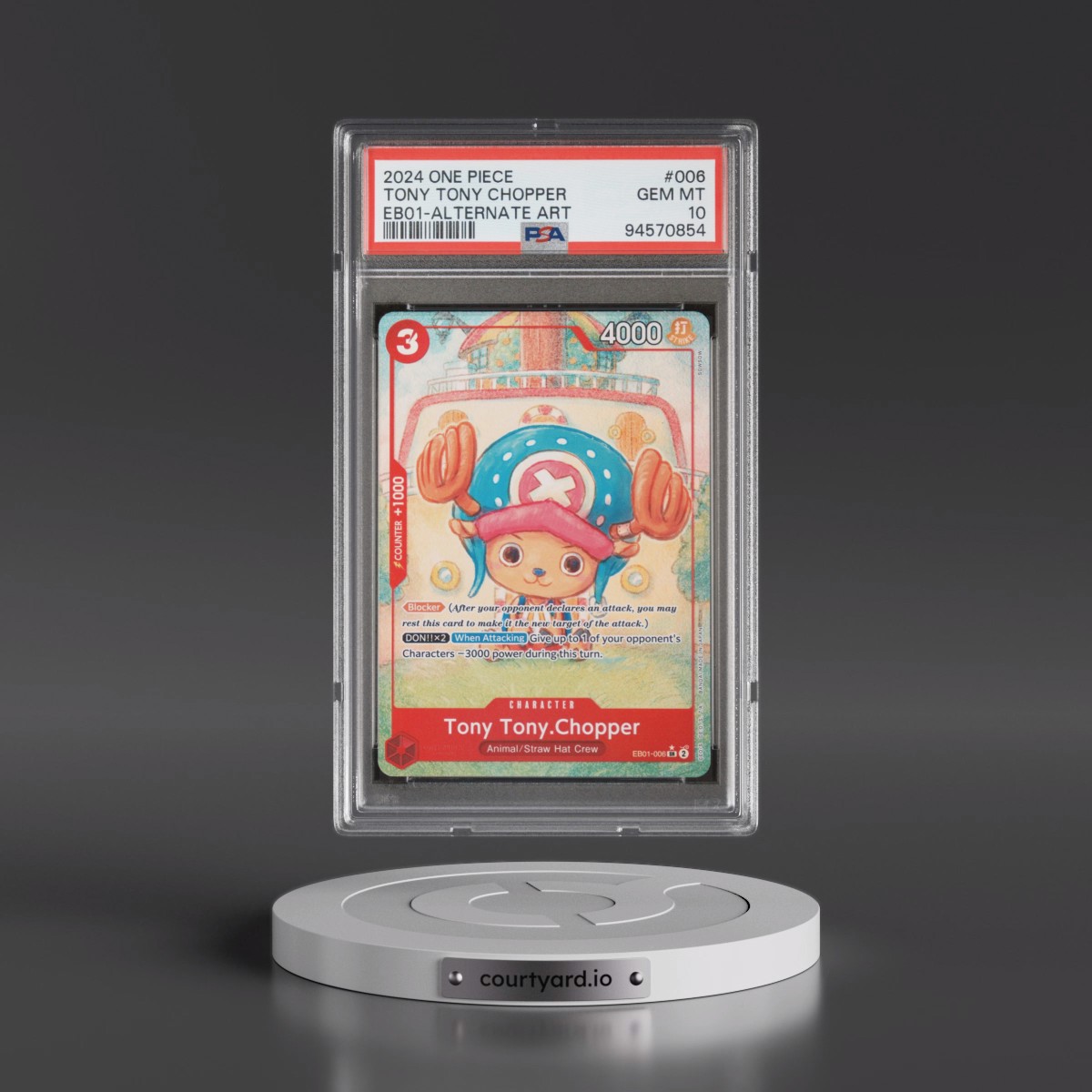 2024 One Piece EB01-Extra Booster -Memorial Collection #006 Tony Tony Chopper - Alternate Art (PSA 10 GEM MINT)