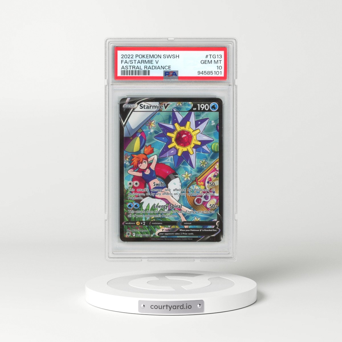 2022 Pokémon Sword & Shield Astral Radiance #TG13 Starmie V - Holo Full Art (PSA 10 GEM MINT)