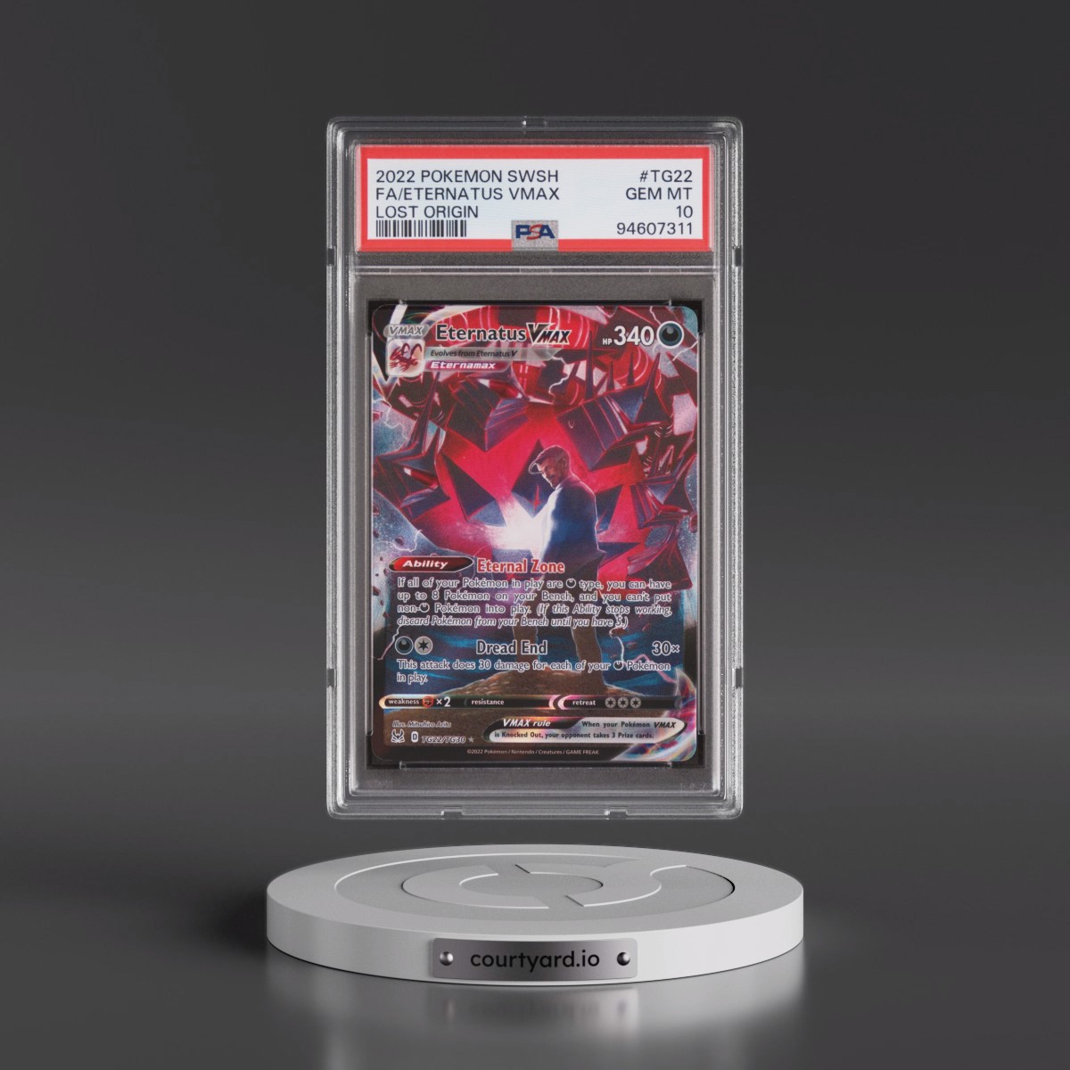 2022 Pokémon Sword & Shield Lost Origin #TG22 Eternatus Vmax - Full Art (PSA 10 GEM MINT)