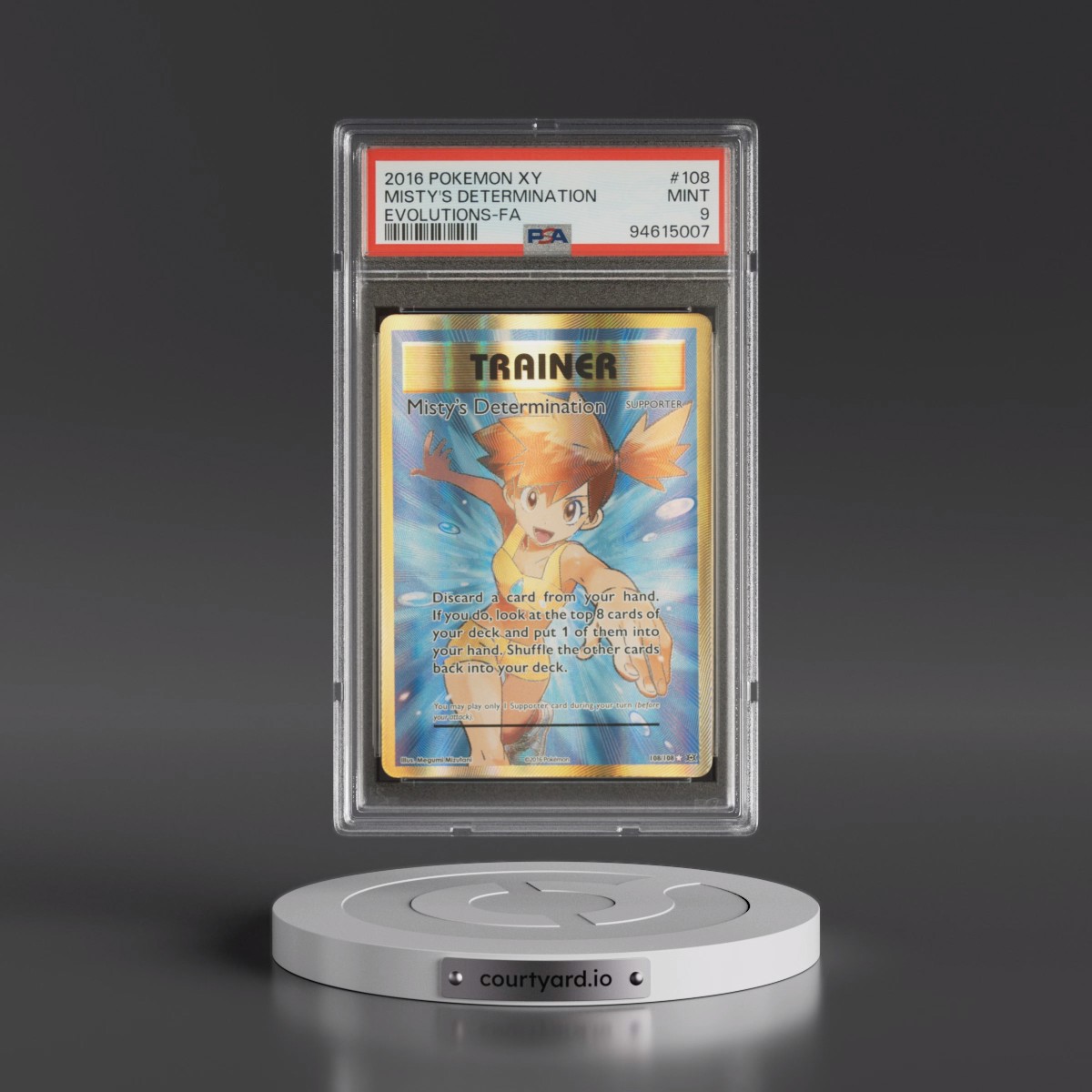 2016 Pokémon XY Evolutions #108 Misty's Determination - Full Art (PSA 9 MINT)