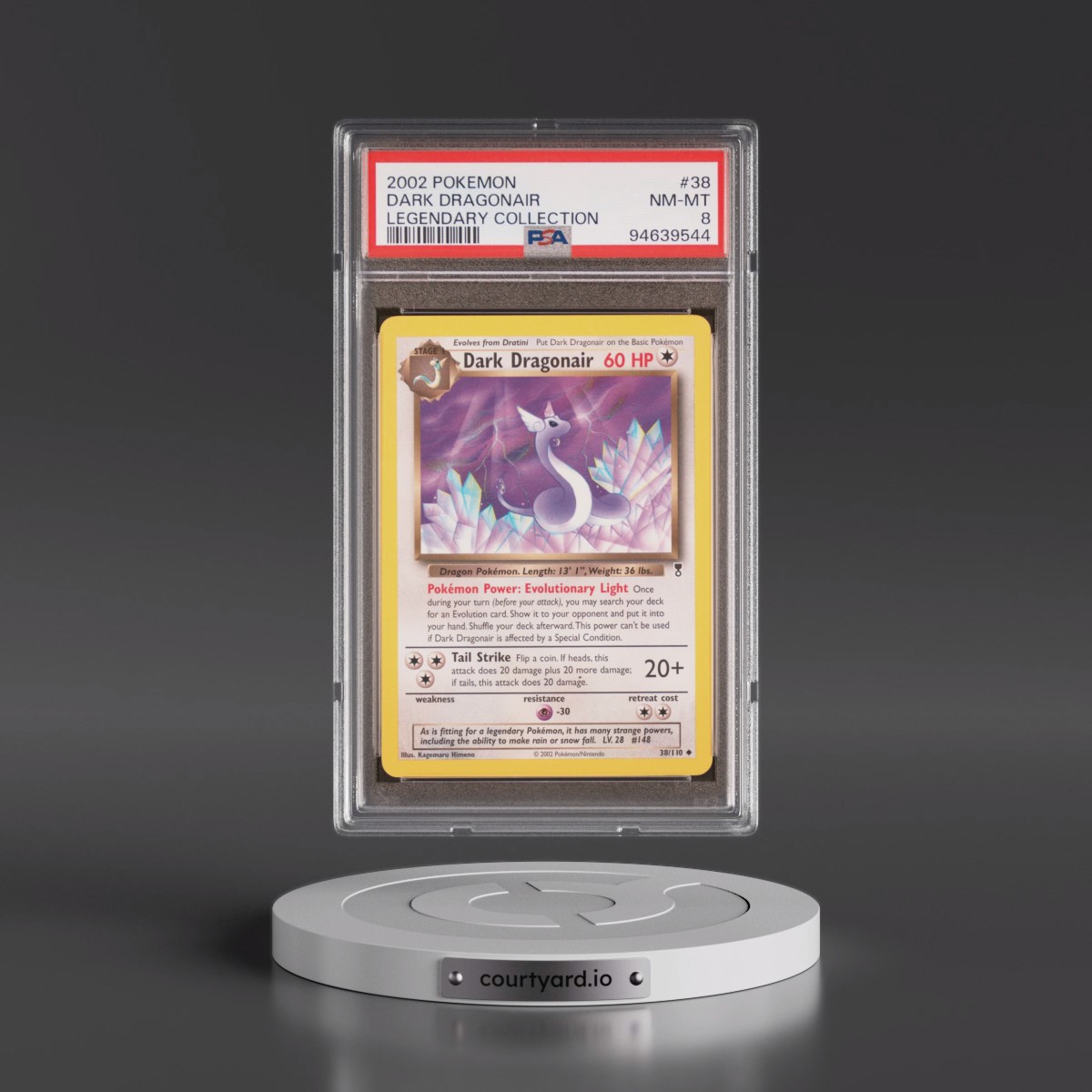2002 Pokémon Legendary Collection #38 Dark Dragonair (PSA 8 NM-MT)