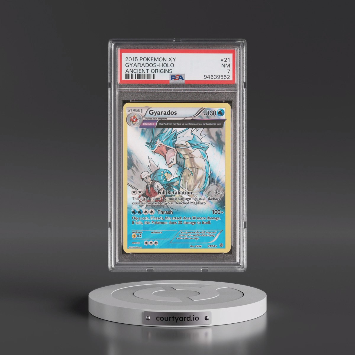 2015 Pokémon XY Ancient Origins #21 Gyarados - Holo (PSA 7 NM)