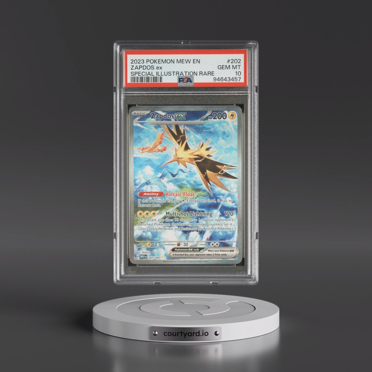 2023 Pokémon Mew EN-151 #202 Zapdos EX - Holo Special Illustration Rare (PSA 10 GEM MINT)