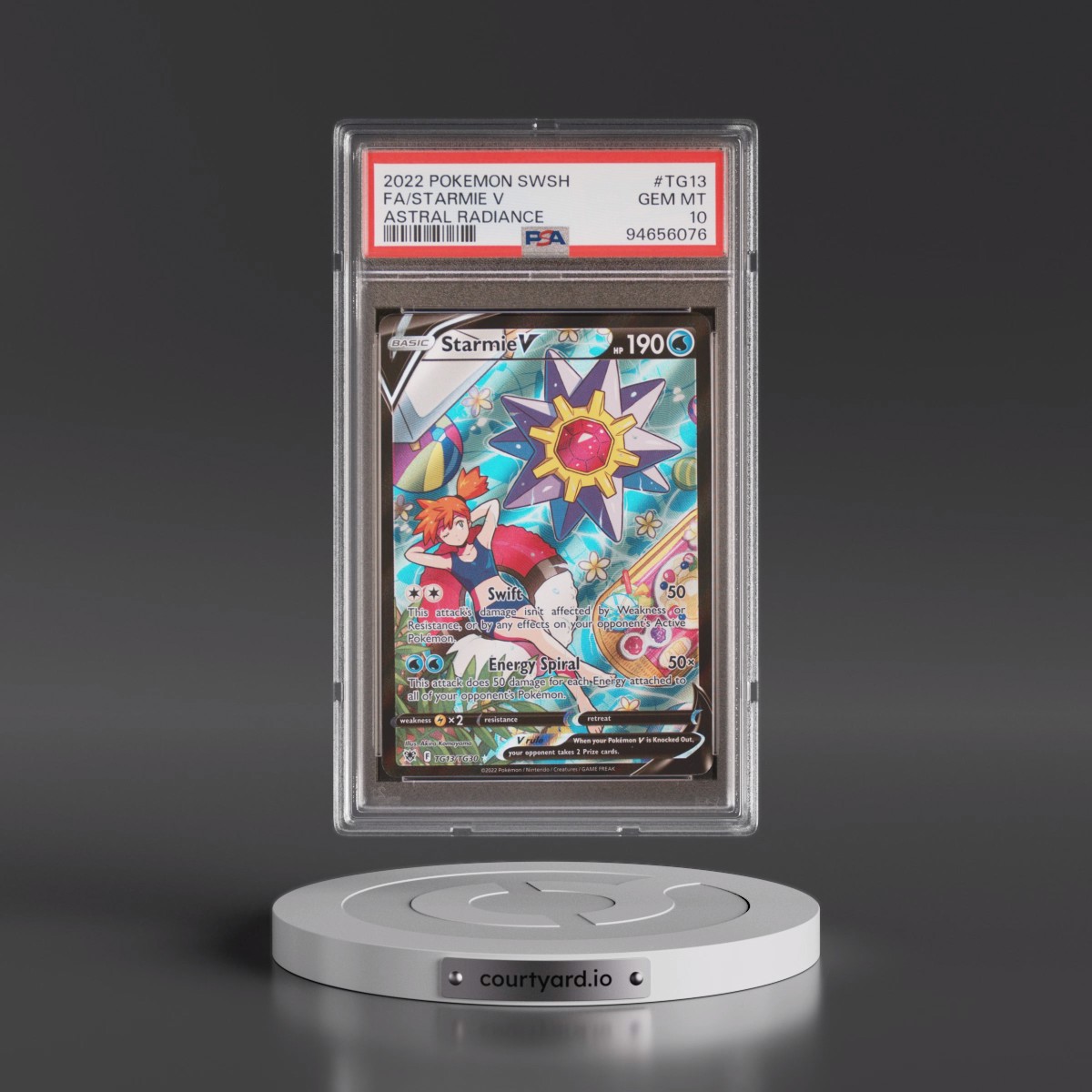 2022 Pokémon Sword & Shield Astral Radiance #TG13 Starmie V - Holo Full Art (PSA 10 GEM MINT)