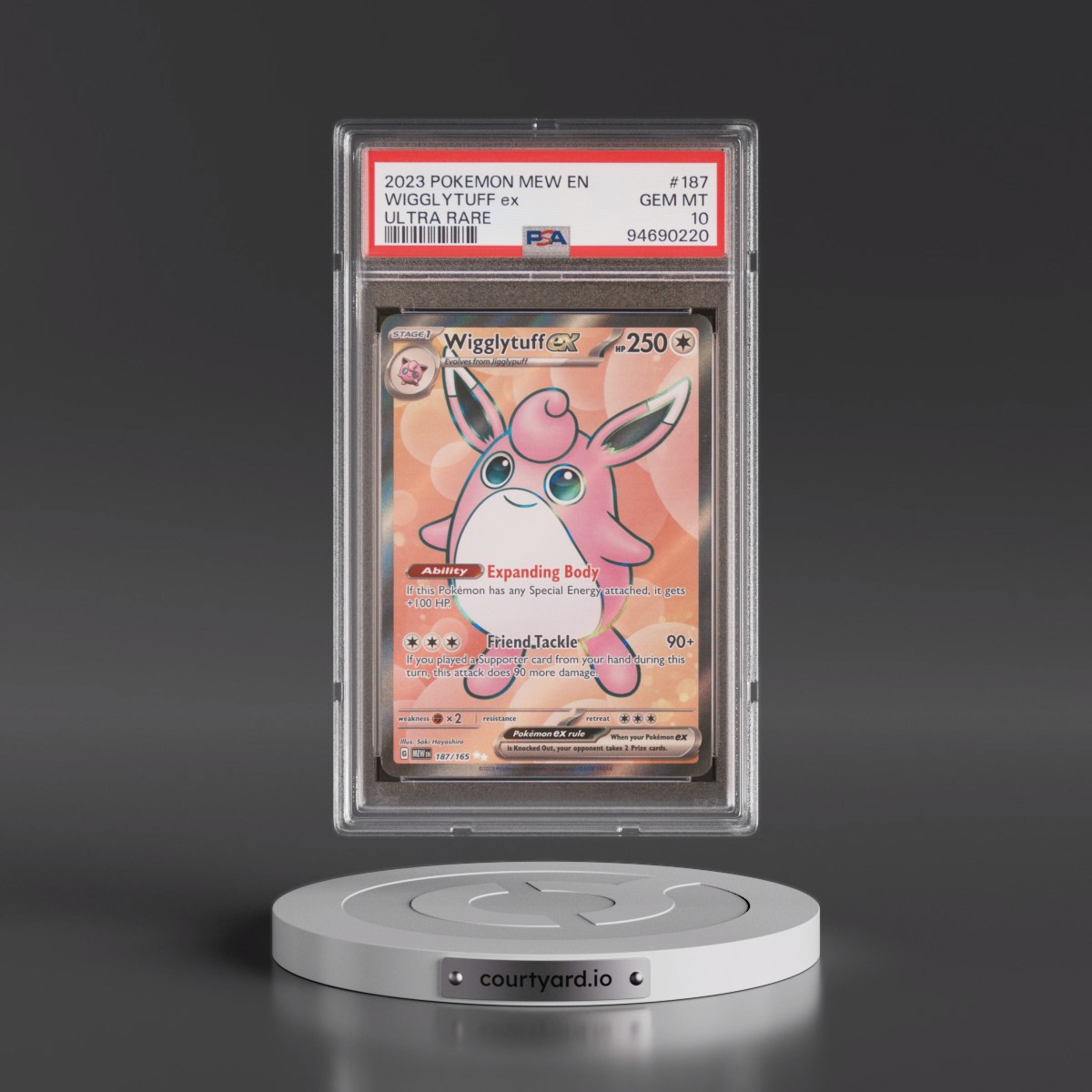 2023 Pokémon Mew EN-151 #187 Wigglytuff EX - Holo Ultra Rare (PSA 10 GEM MINT)