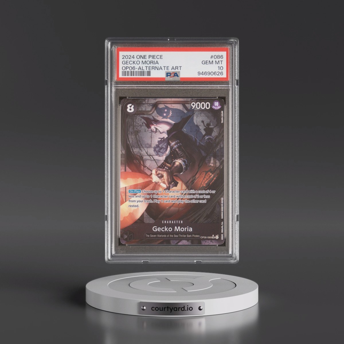 2024 One Piece OP06-Wings of the Captain #086 Gecko Moria - Alternate Art (PSA 10 GEM MINT)