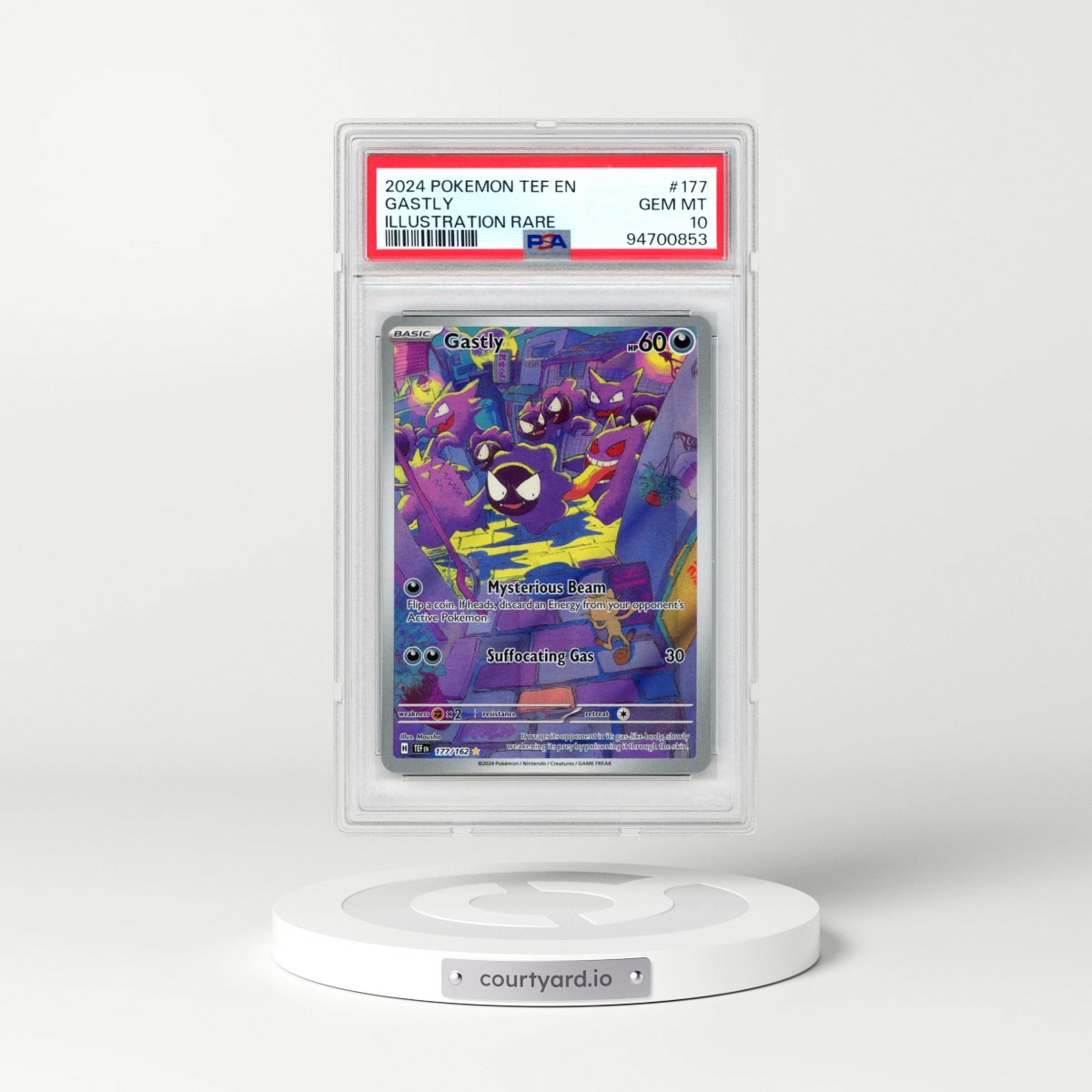 2024 Pokémon Tef EN-Temporal Forces #177 Gastly - Illustration Rare (PSA 10 GEM MINT)