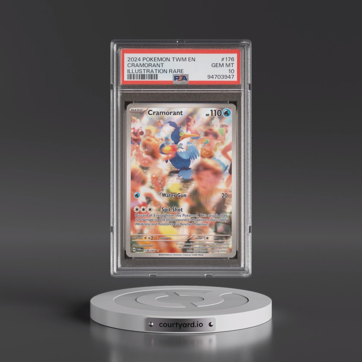 2024 Pokémon Twm EN-Twilight Masquerade #176 Cramorant - Illustration Rare (PSA 10 GEM MINT)