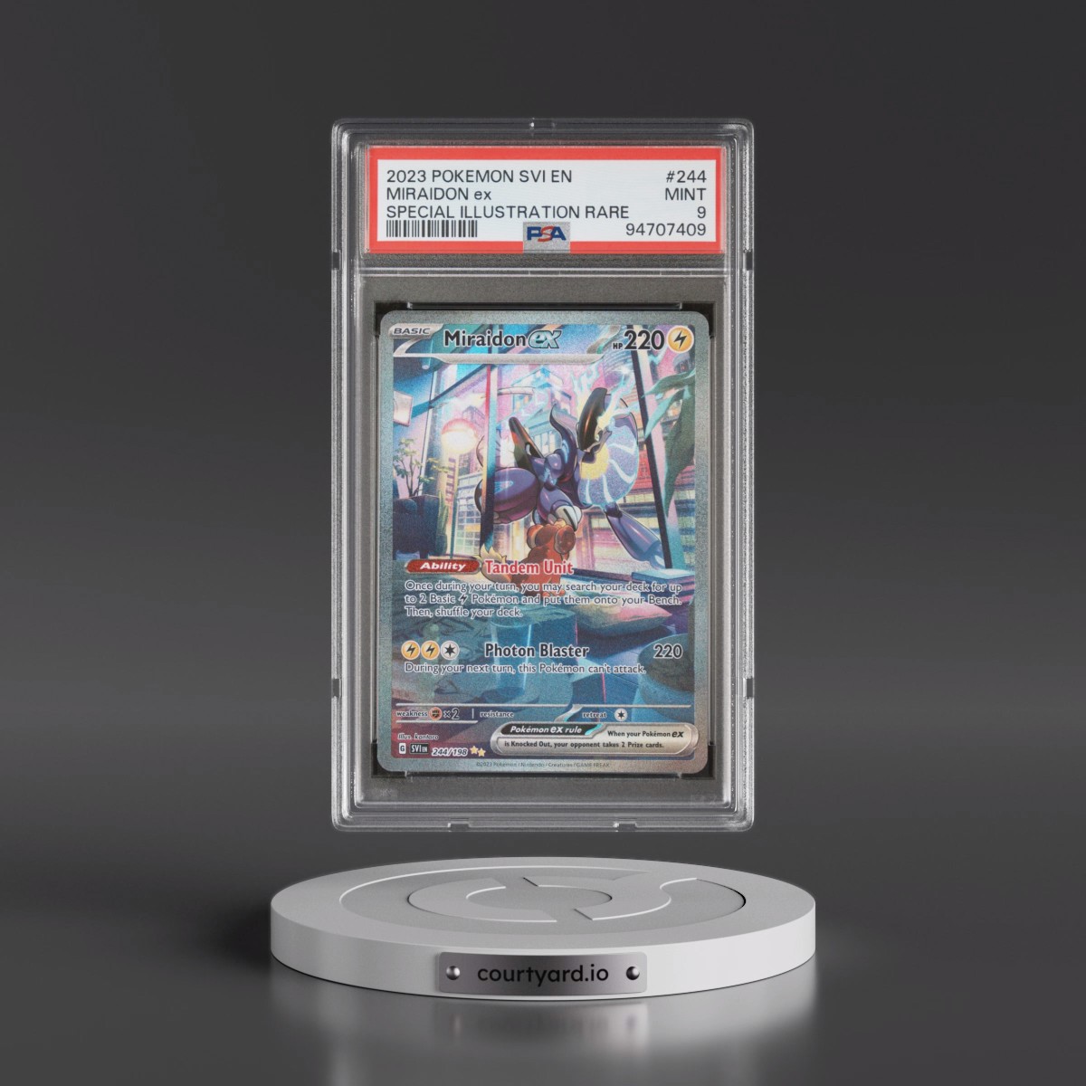 2023 Pokémon Svi EN-Scarlet & Violet #244 Miraidon EX - Holo Special Illustration Rare (PSA 9 MINT)
