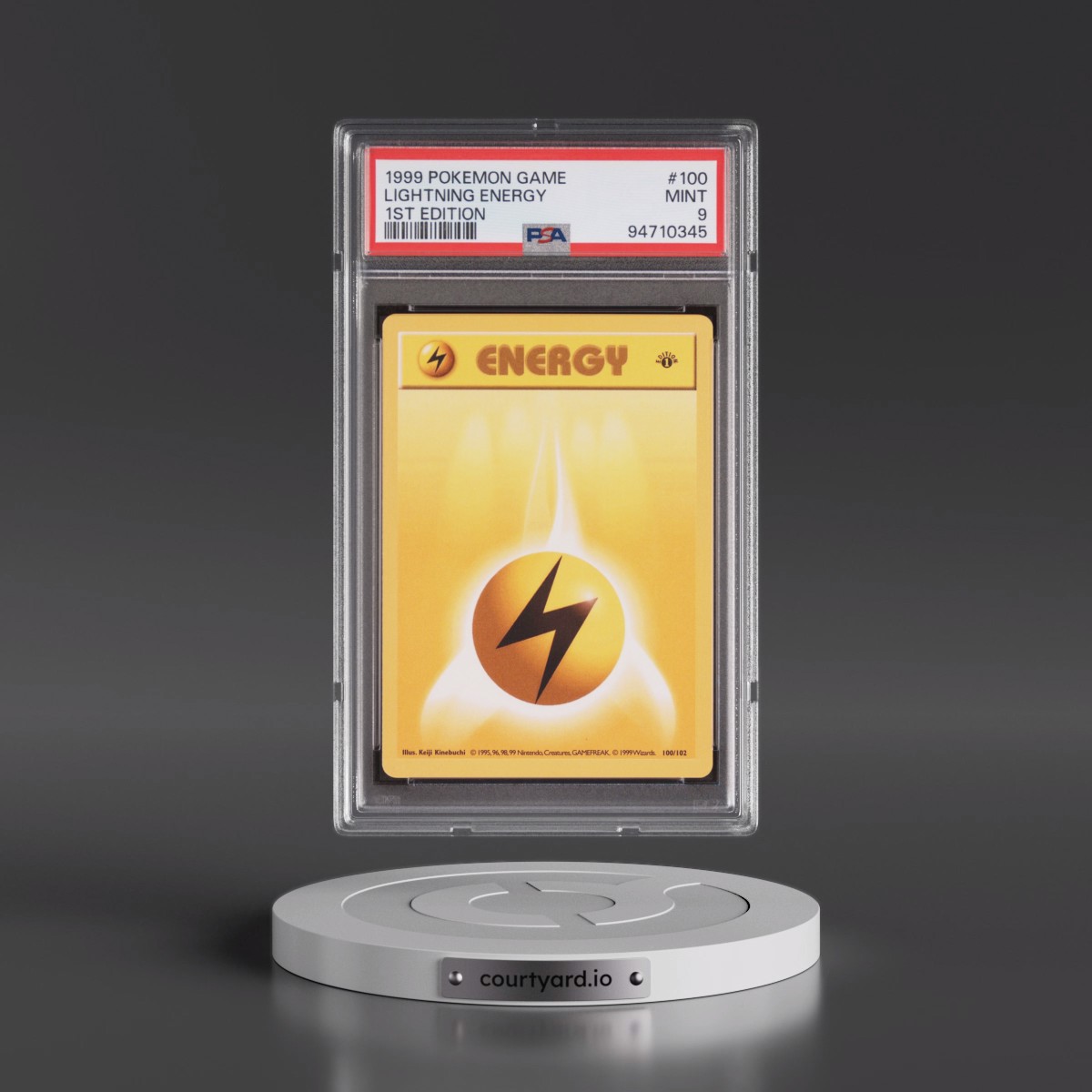 1999 Pokémon Game #100 Lightning Energy - 1st Edition (PSA 9 MINT)